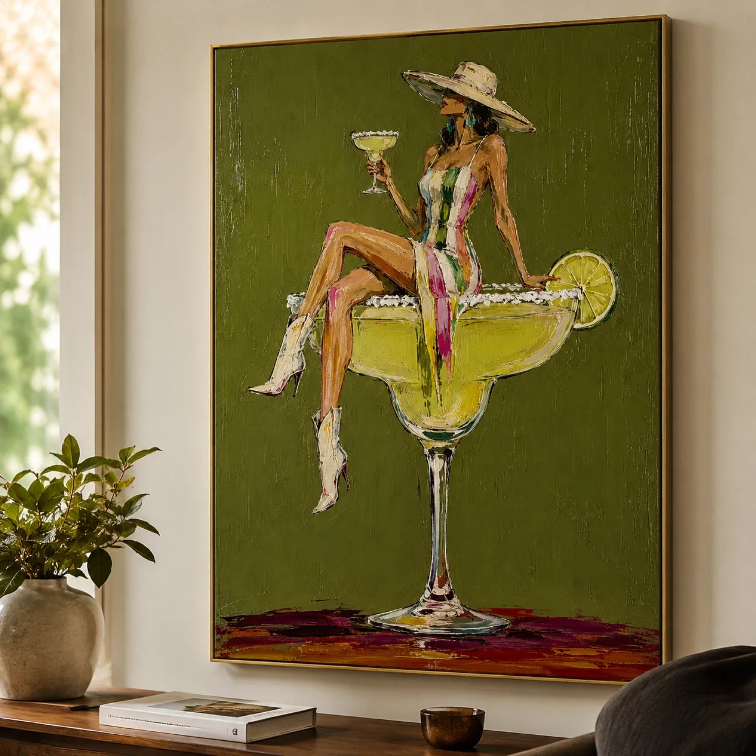 POP Art | Olive Reverie in Salt Light Bold Canvas Wall Art