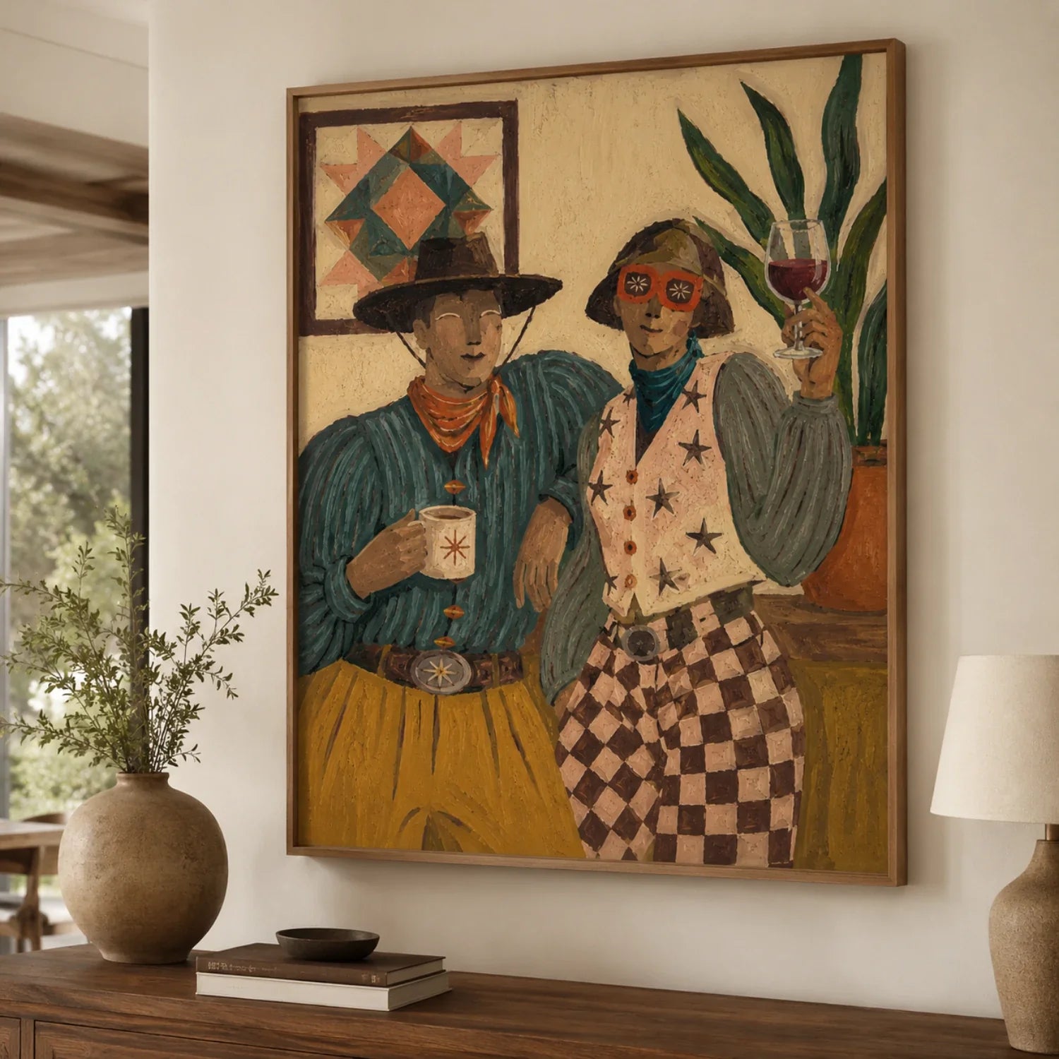 Vintage Americana Art | A House Made of Constellations Western Canvas Wall Decor