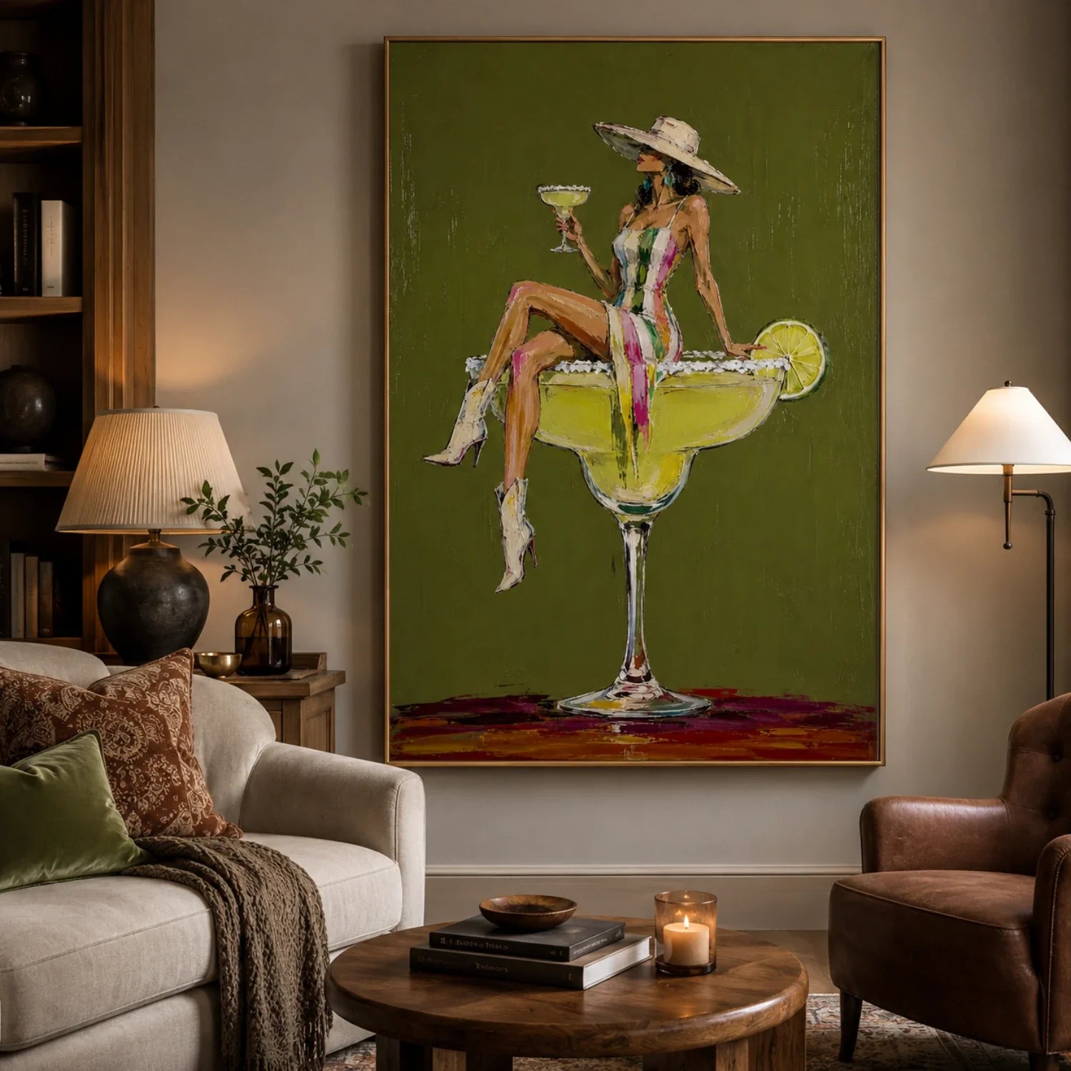 POP Art | Olive Reverie in Salt Light Bold Canvas Wall Art