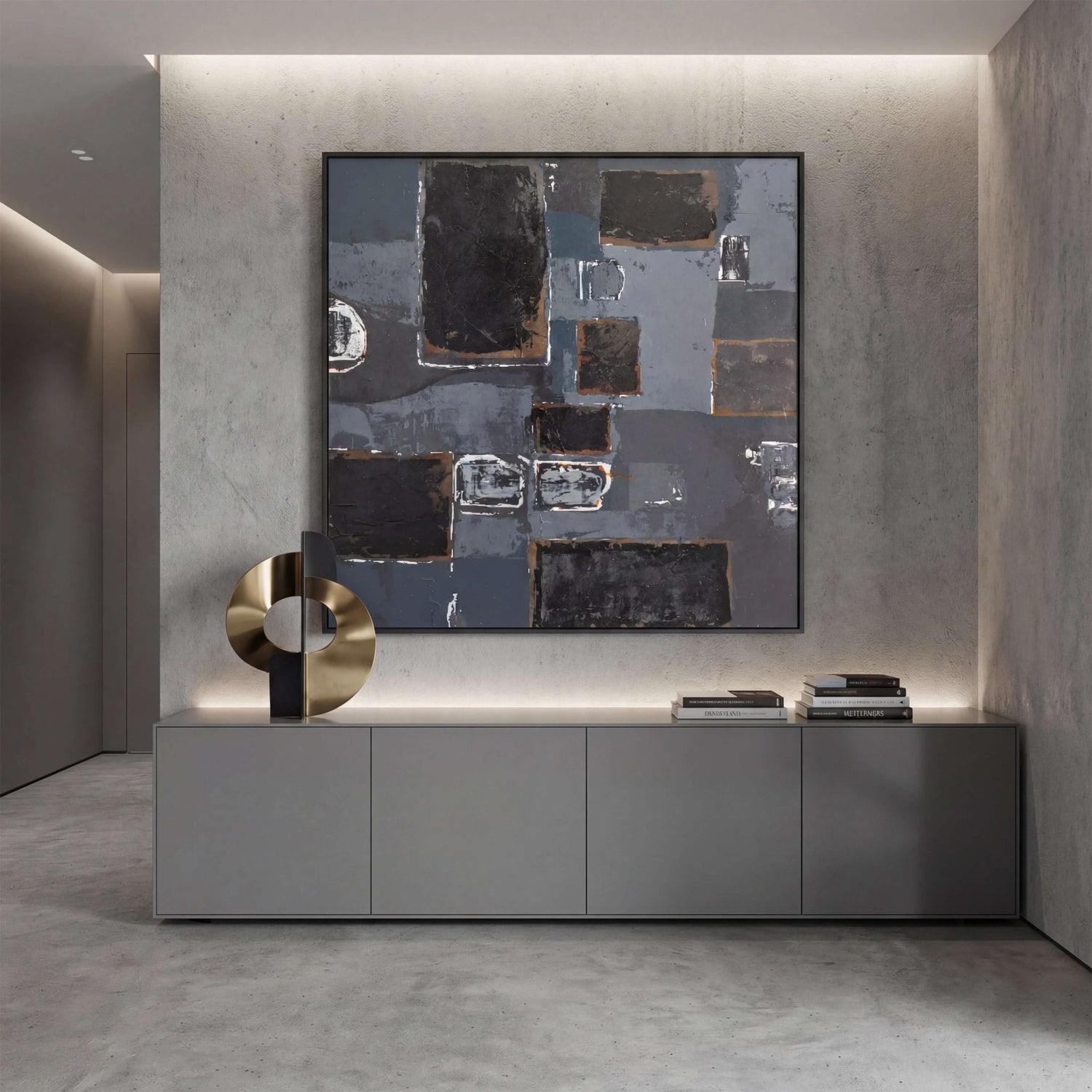 Abstract Art | Geometric Block Collage Modern Abstract Wall Decor