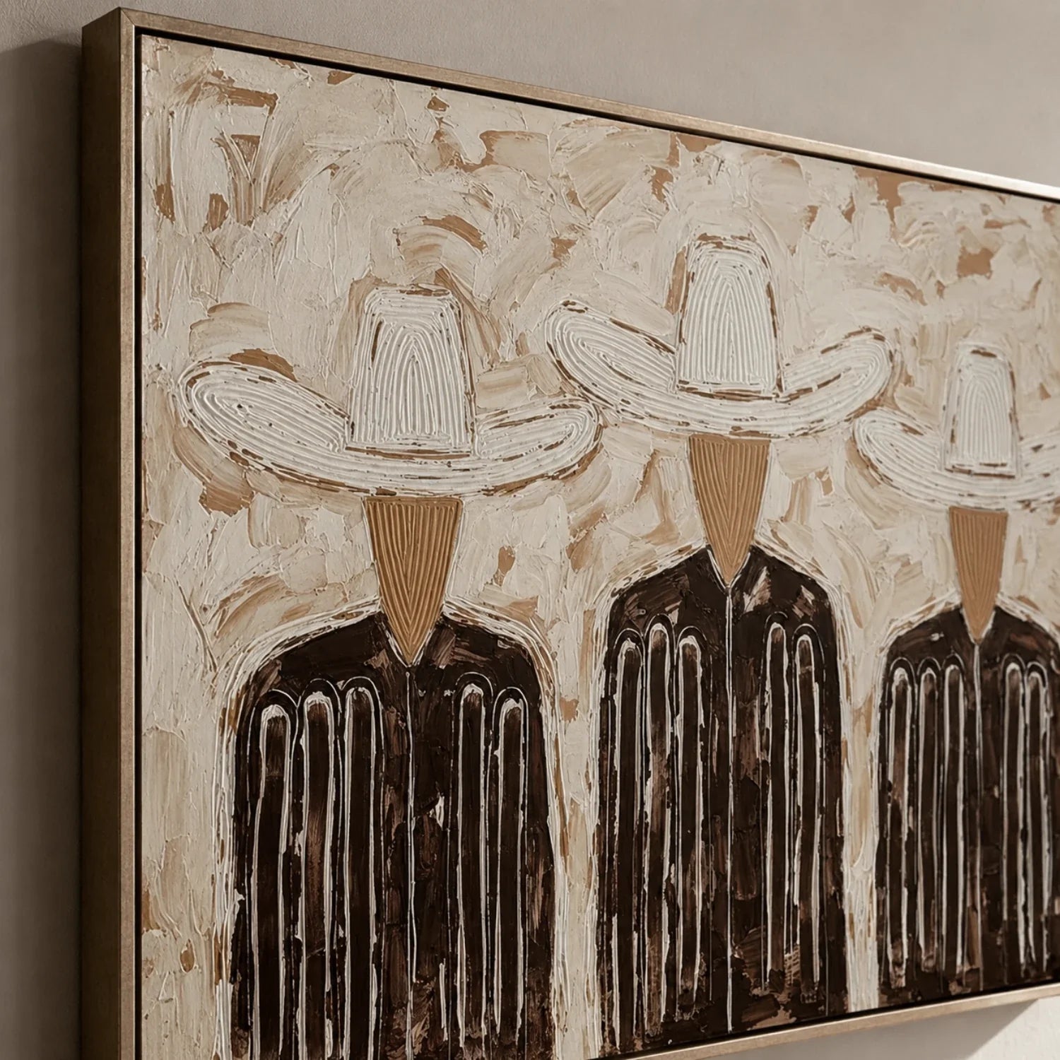 Vintage Americana Art | Trinity in Linen Rustic Living Room Wall Art