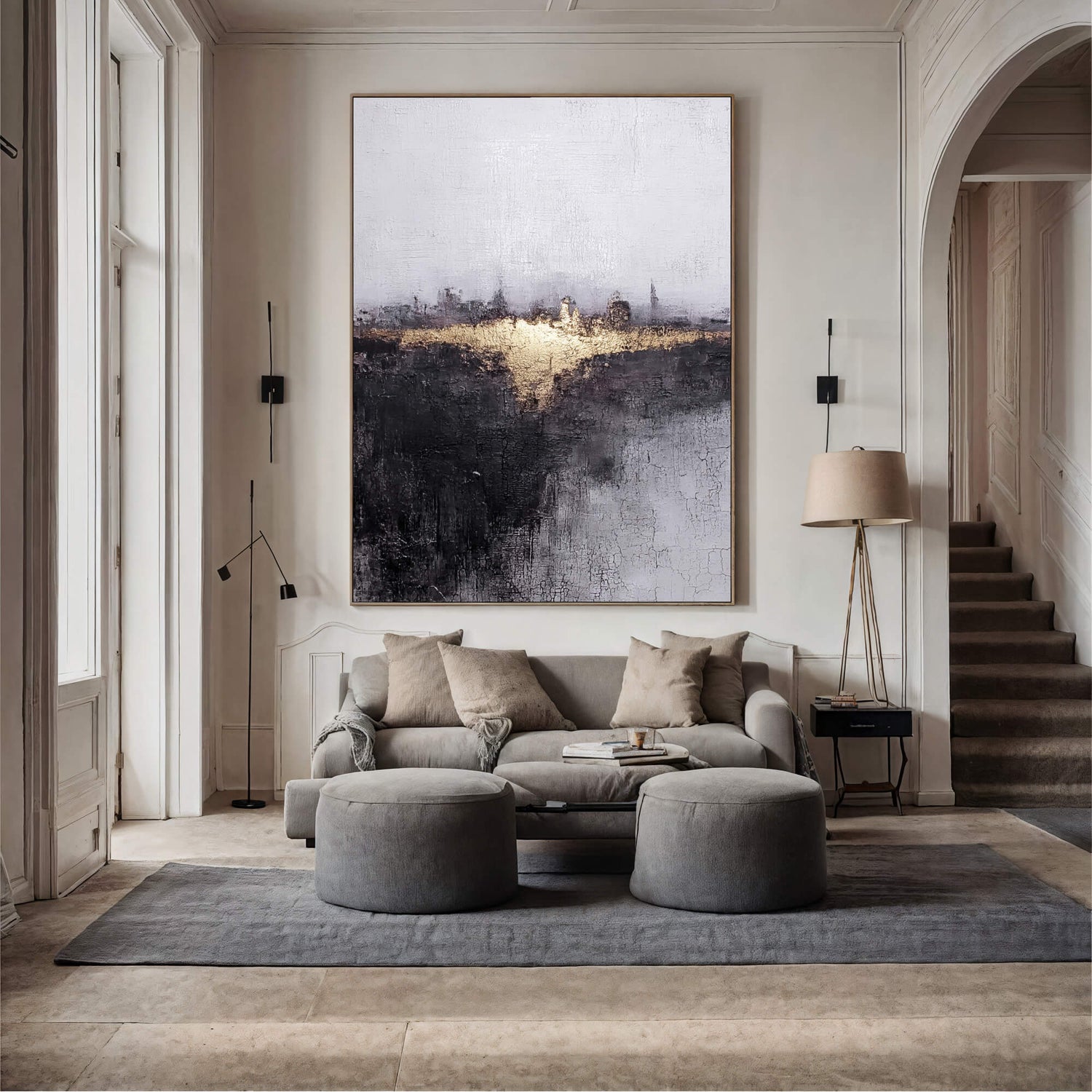 Contemporary Luxe Art | Gilded Skyline Glow Gold Accent Luxury Wall Art