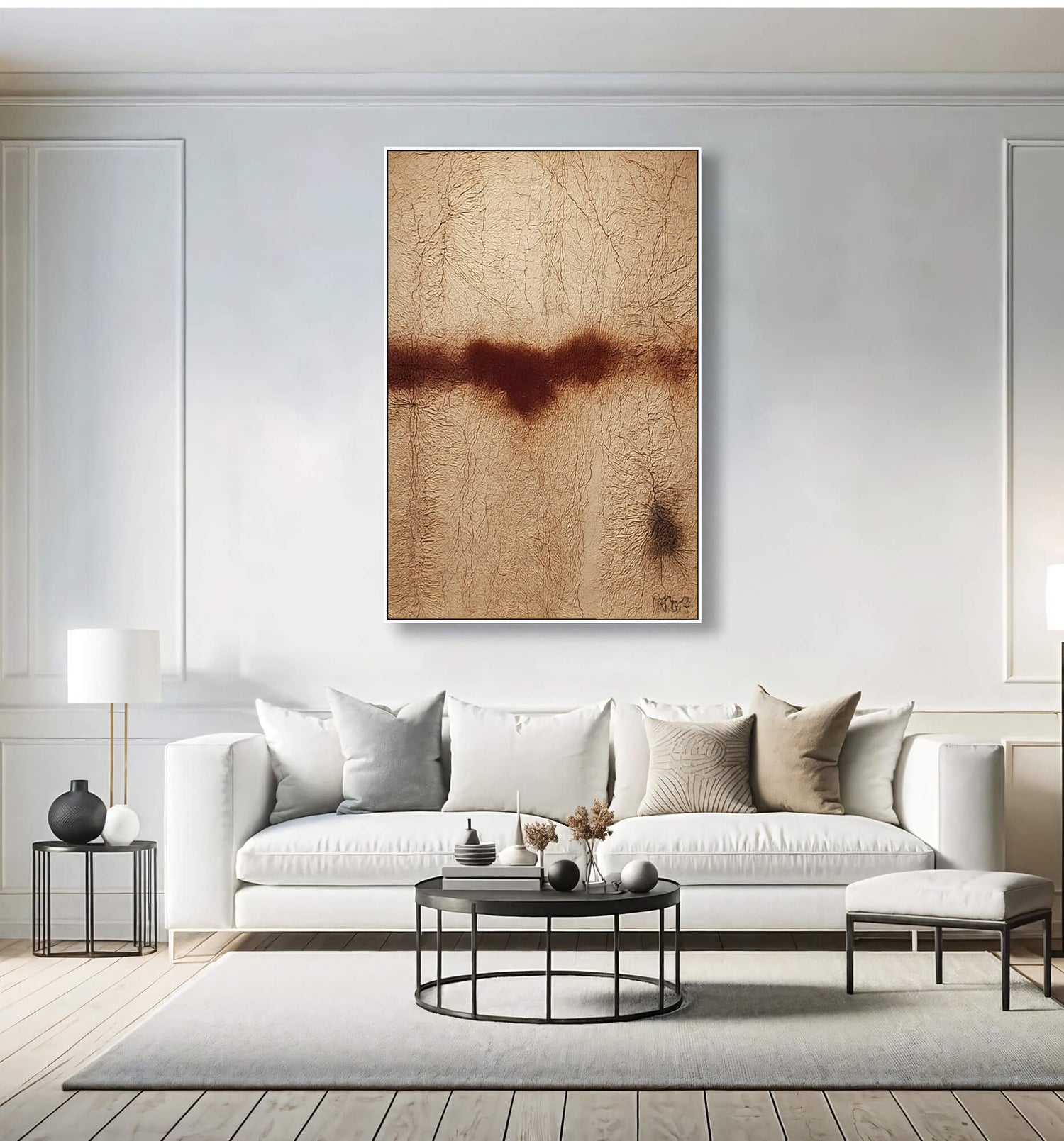 Wabi-Sabi Art | Cracked Earth Stain Weathered Textured Wall Art