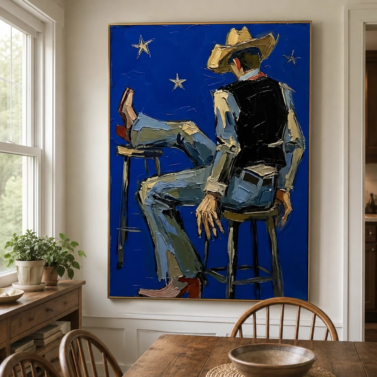 POP Art | Blue Night Cowboy Western Canvas Wall Decor