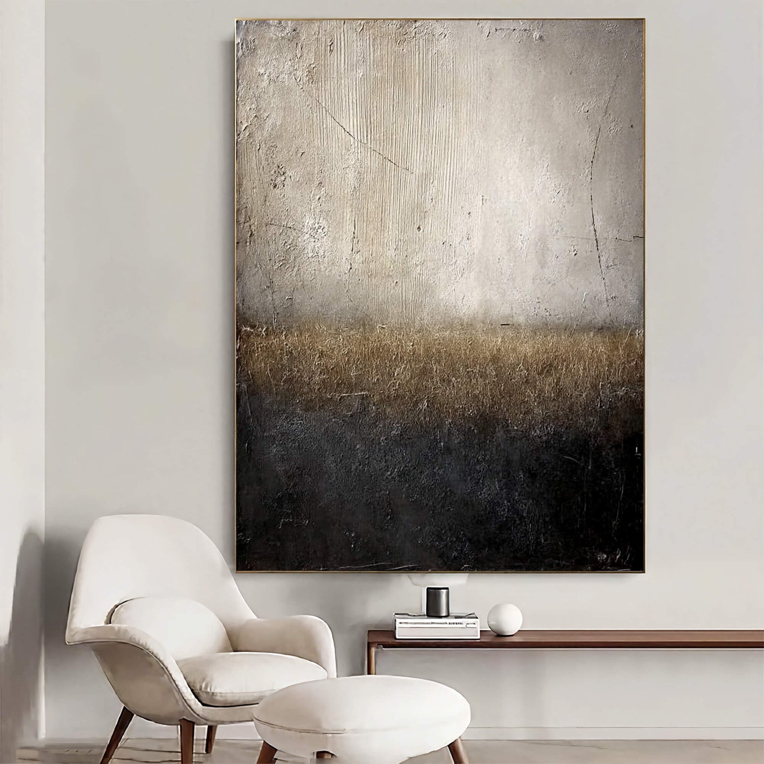 Wabi-Sabi Art | Weathered Horizon Wash Weathered Textured Wall Art