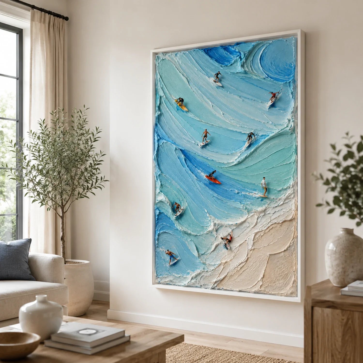 3D textured Art | Atlas of the Tide Coastal Textured Wall Art