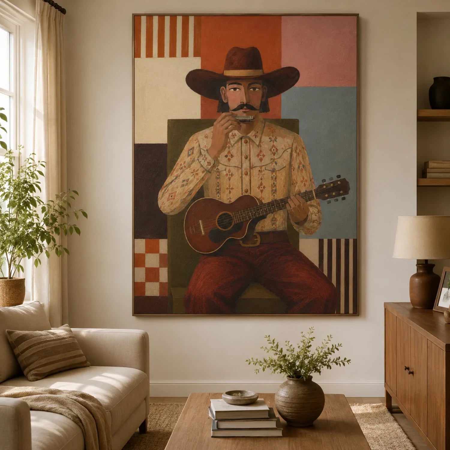 Vintage Americana Art | Interval of Dust and Song Cowboy Western Wall Art