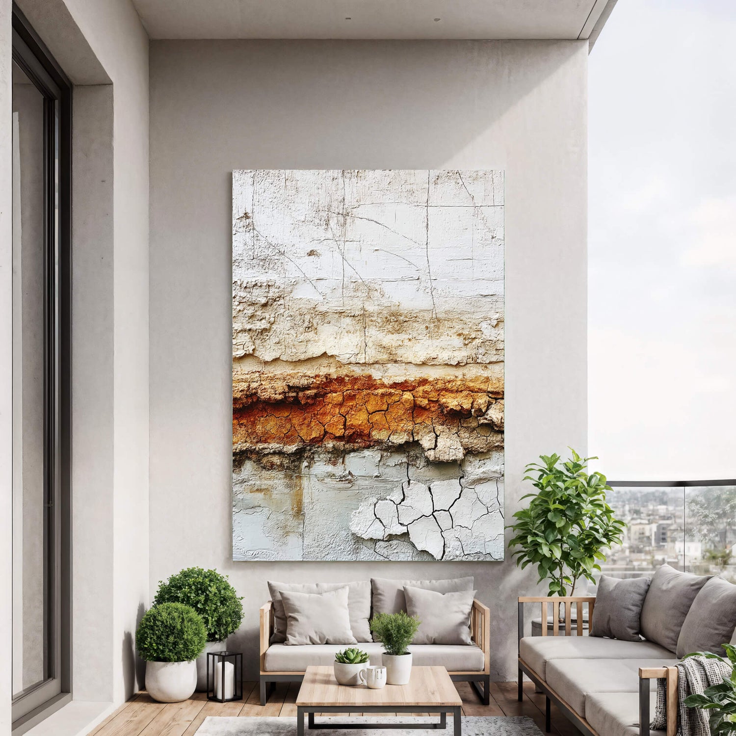 Wabi-Sabi Art | Weathered Block Collage Weathered Textured Wall Art