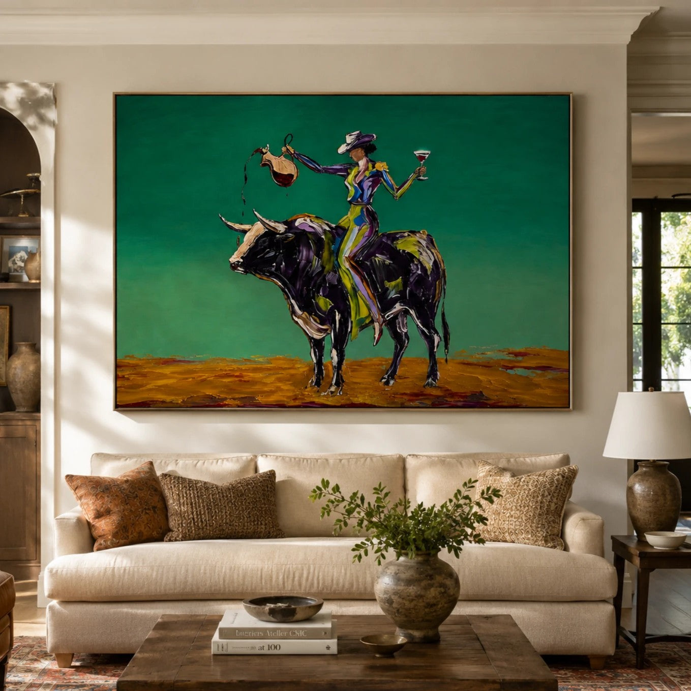 POP Art | Bullback Wine Rider Western Canvas Wall Decor