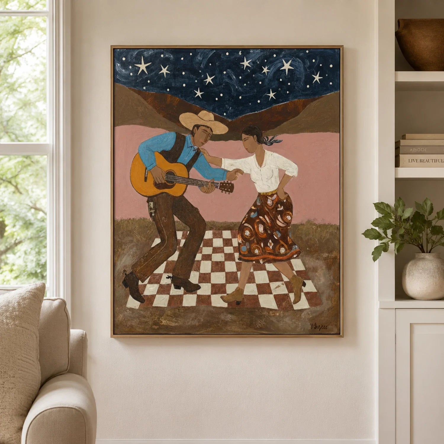 Vintage Americana Art | Starlit Dance Rustic Living Room Wall Art
