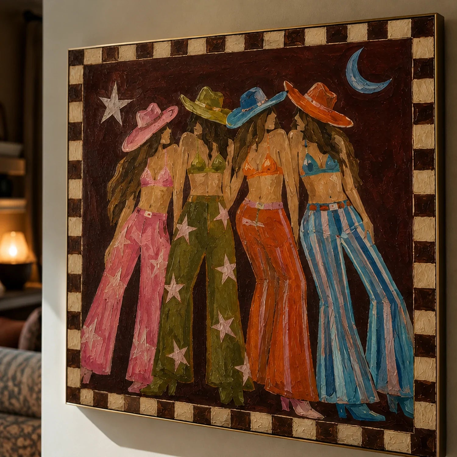 POP Art | Moon Cowgirl Quartet Western Cowgirl Wall Art