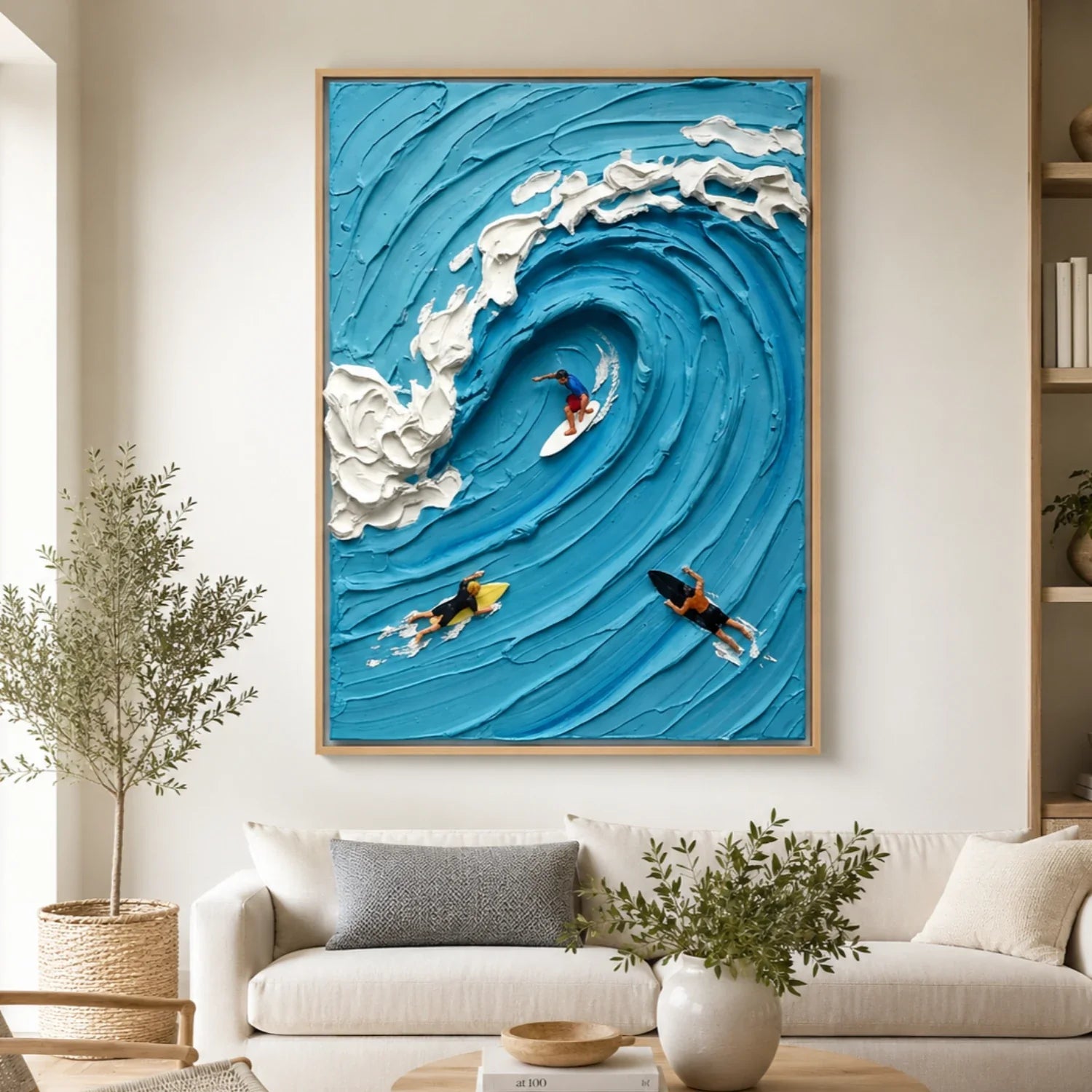 3D textured Art | Riders of the Swirling Tide Coastal Textured Wall Art