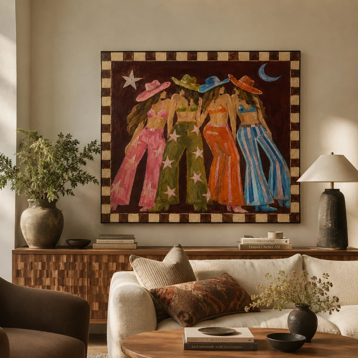 POP Art | Moon Cowgirl Quartet Western Cowgirl Wall Art