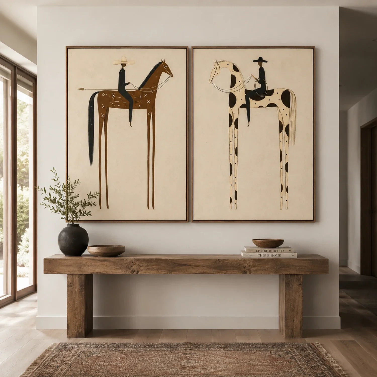 Vintage Americana Art | Twin Bearings Western Gallery Wall Decor