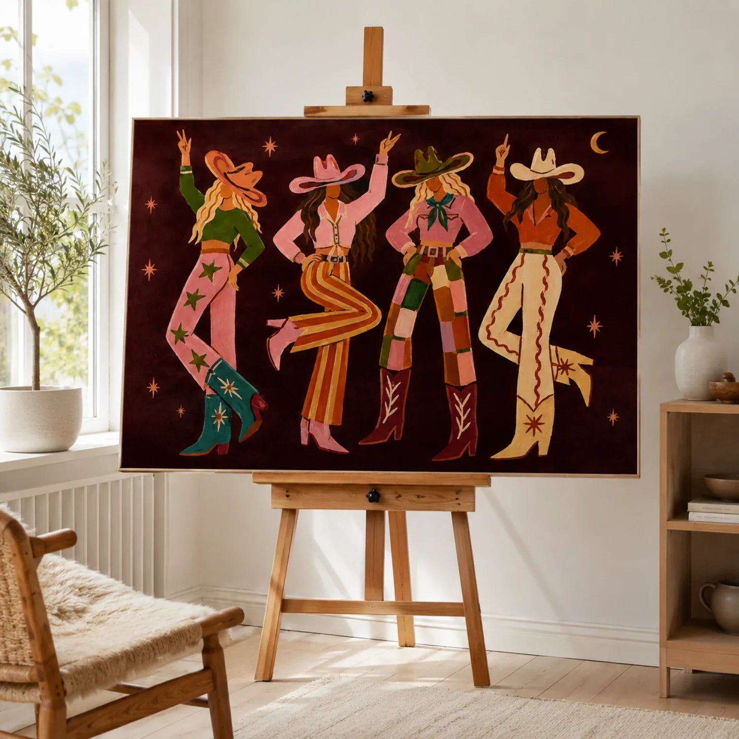 POP Art | Midnight Hymn of the Wild Sisters Playful Gallery Wall Decor