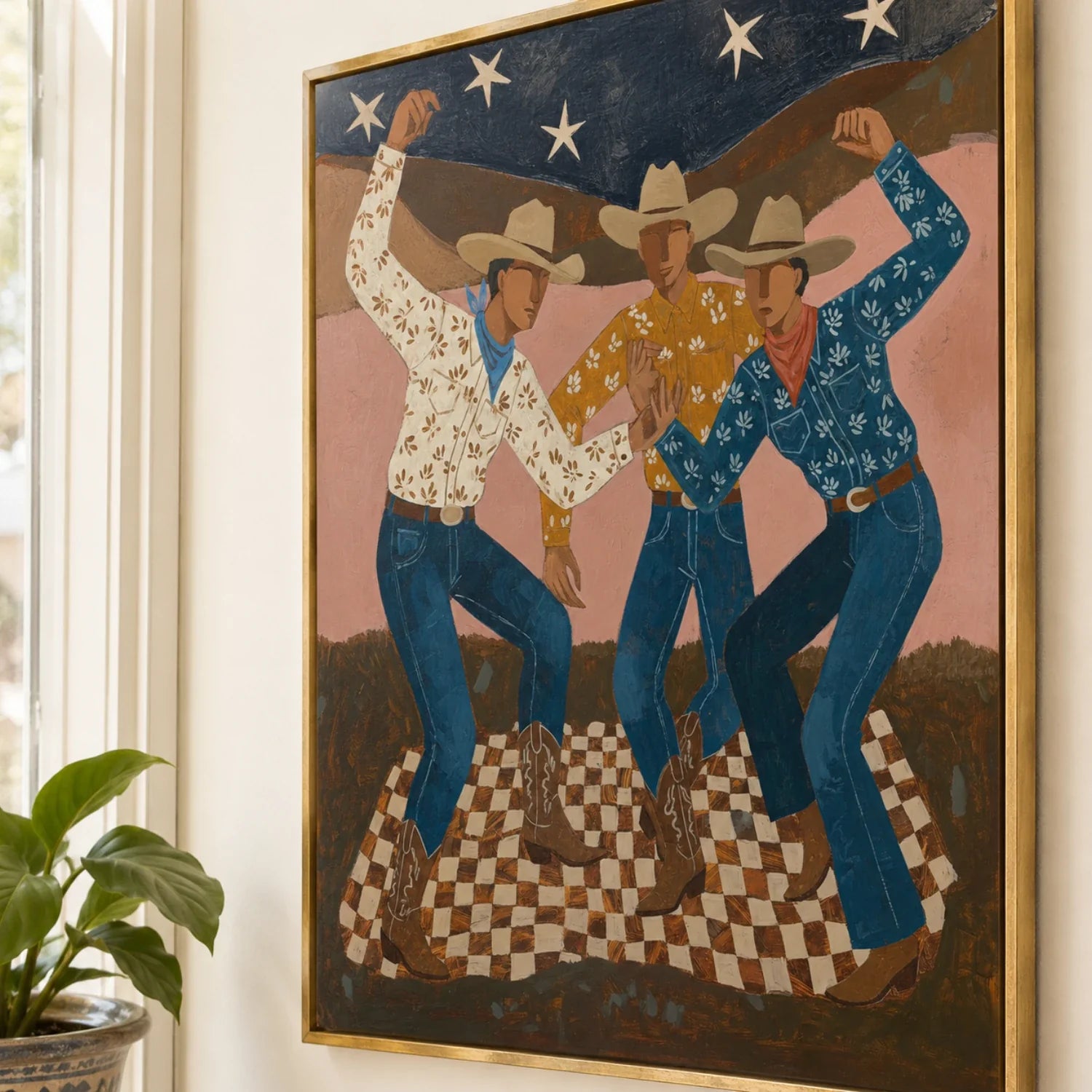 Vintage Americana Art | Cowboy Trio Western Canvas Wall Decor
