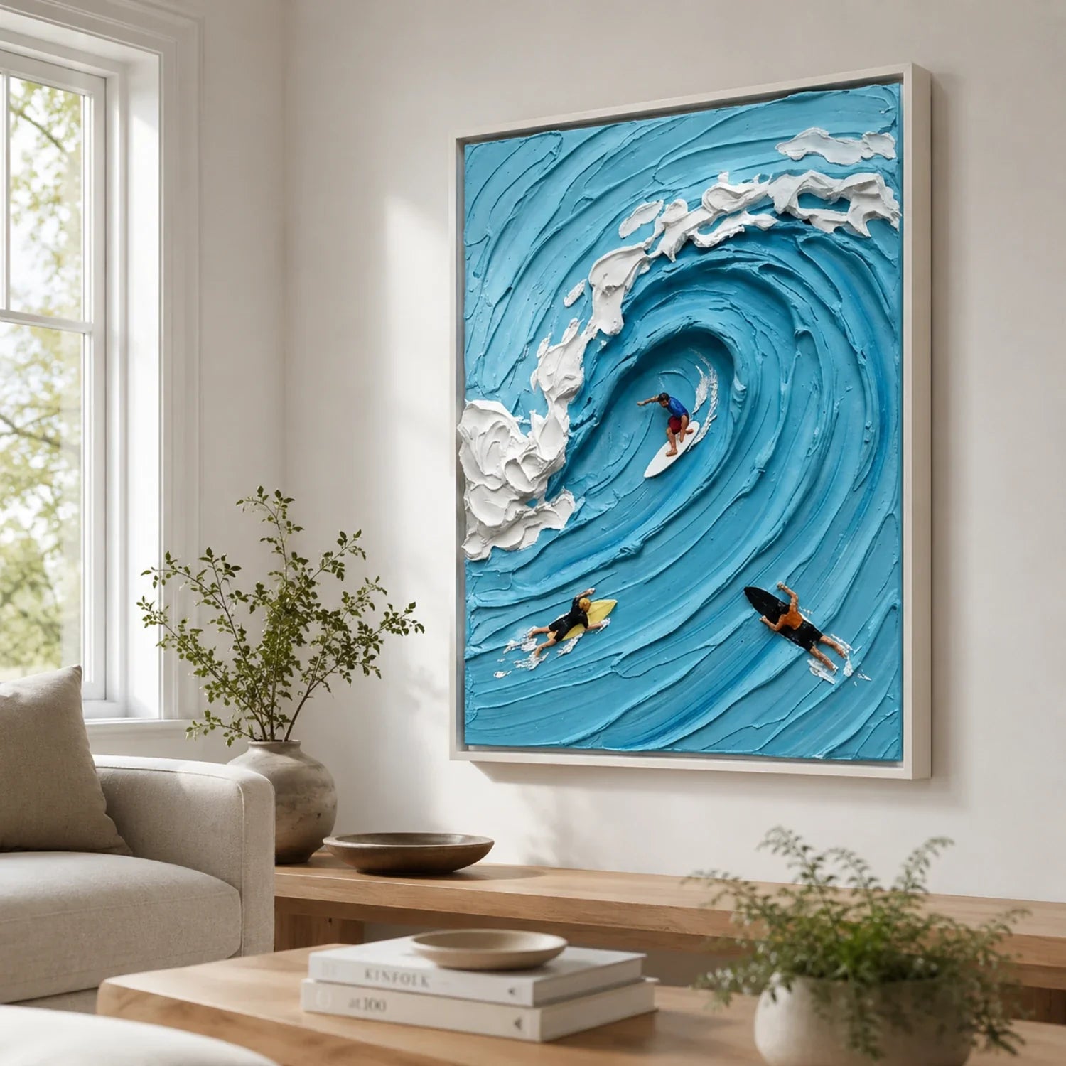 3D textured Art | Riders of the Swirling Tide Coastal Textured Wall Art