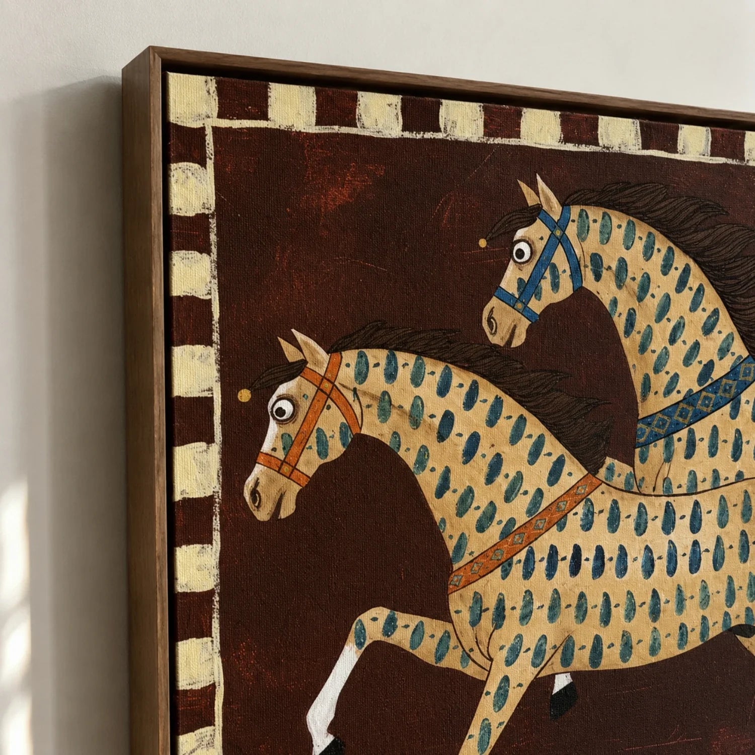 Vintage Americana Art | Two Painted Horses Western Horse Canvas Wall Art