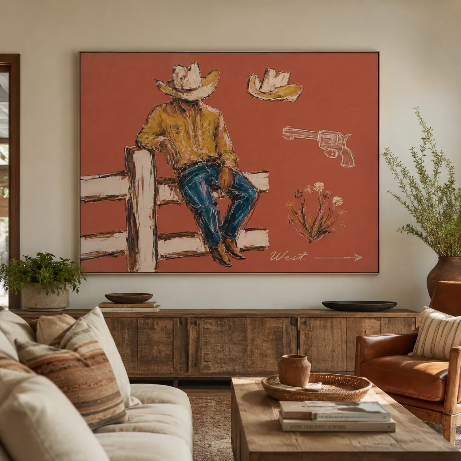 POP Art | Westward Silence with a Black Wing Colorful Living Room Wall Decor