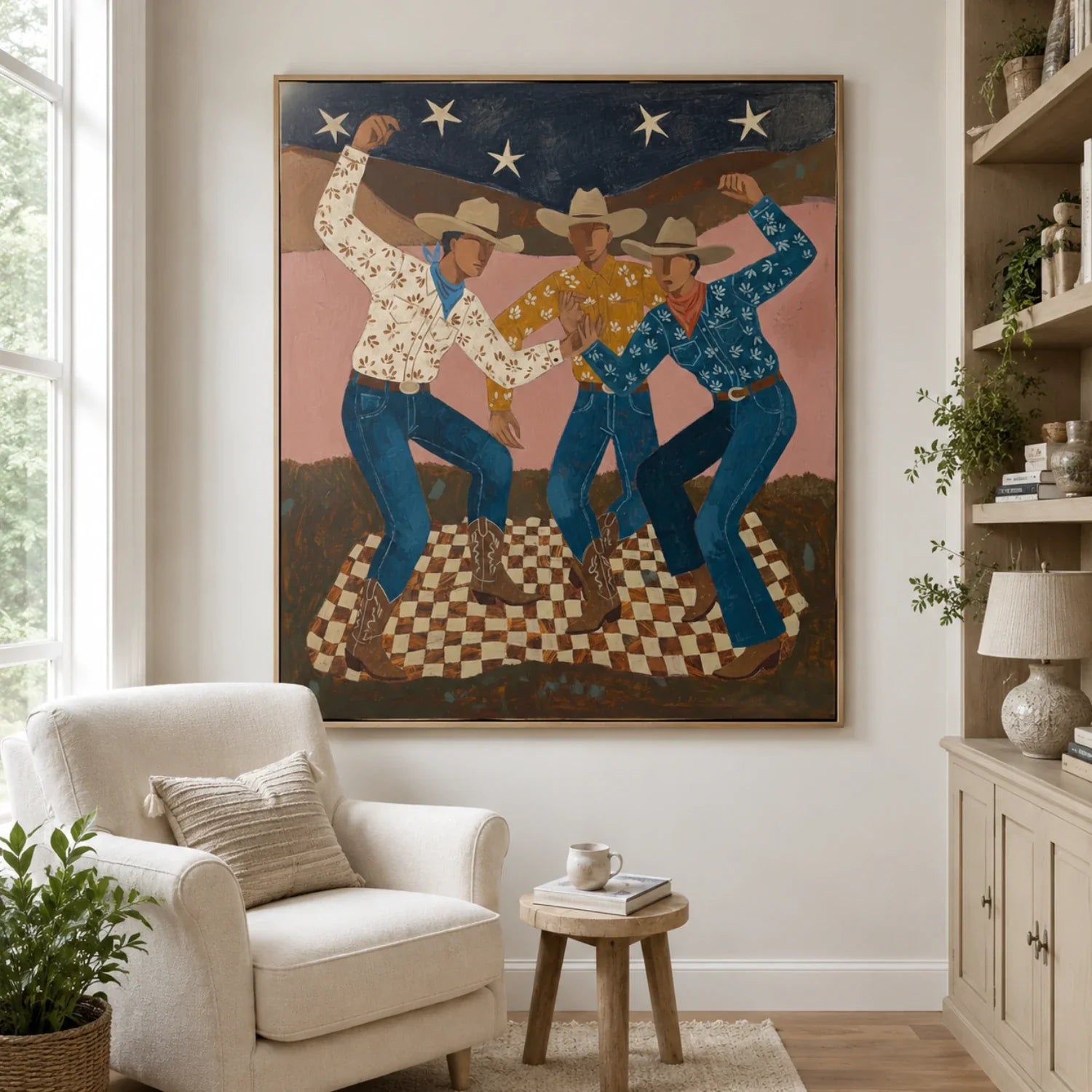 Vintage Americana Art | Cowboy Trio Western Canvas Wall Decor