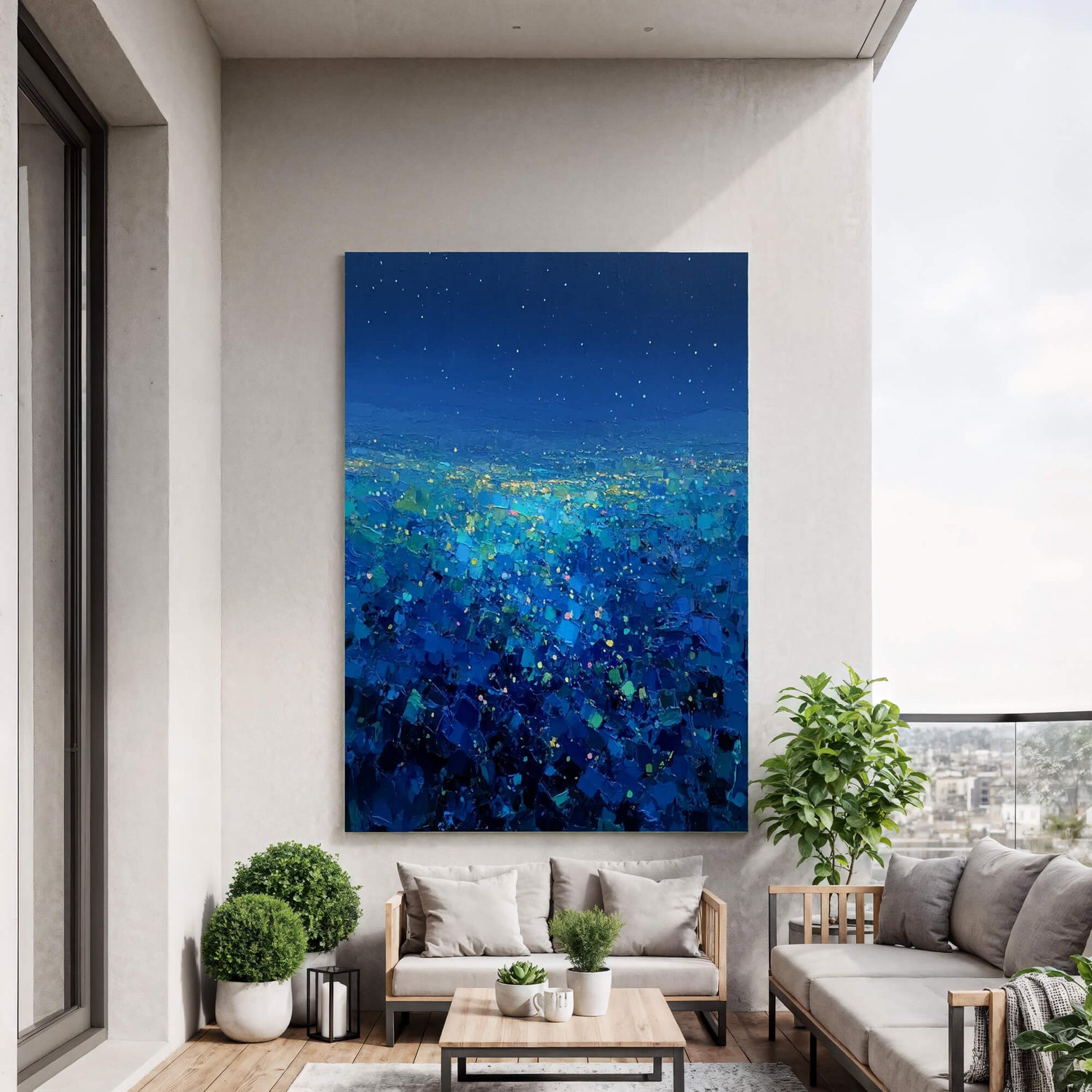 Impressionist Art | Starry Tide Glimmer Soft Landscape Canvas Wall Art