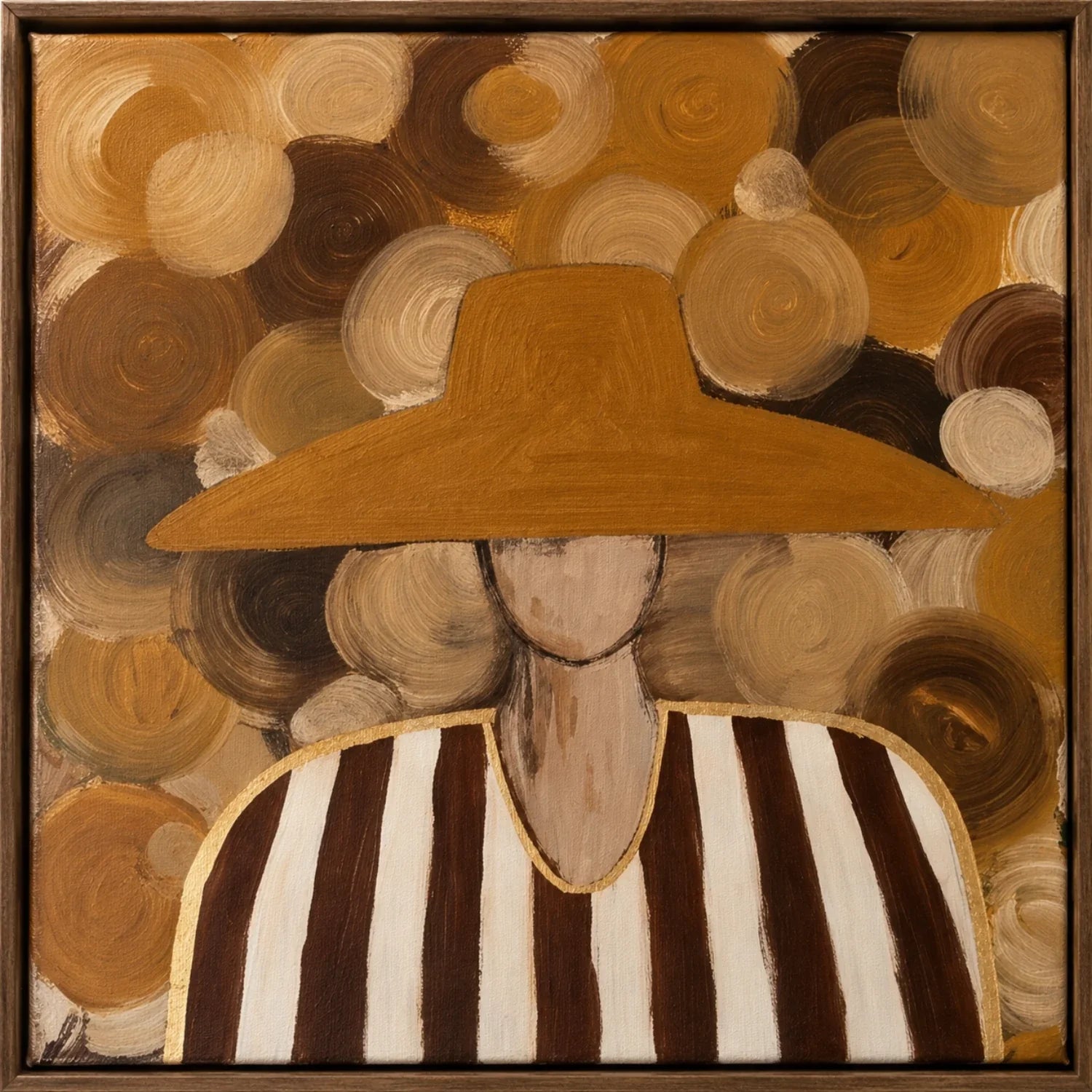 Vintage Americana Art | Swirl Hat Portrait Western Gallery Wall Decor