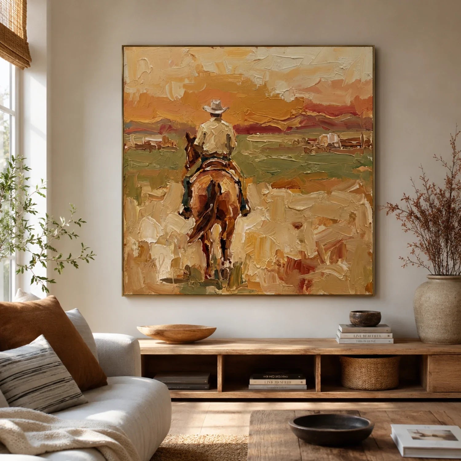 Vintage Americana Art | Ember Road to Silence Rustic Living Room Wall Art