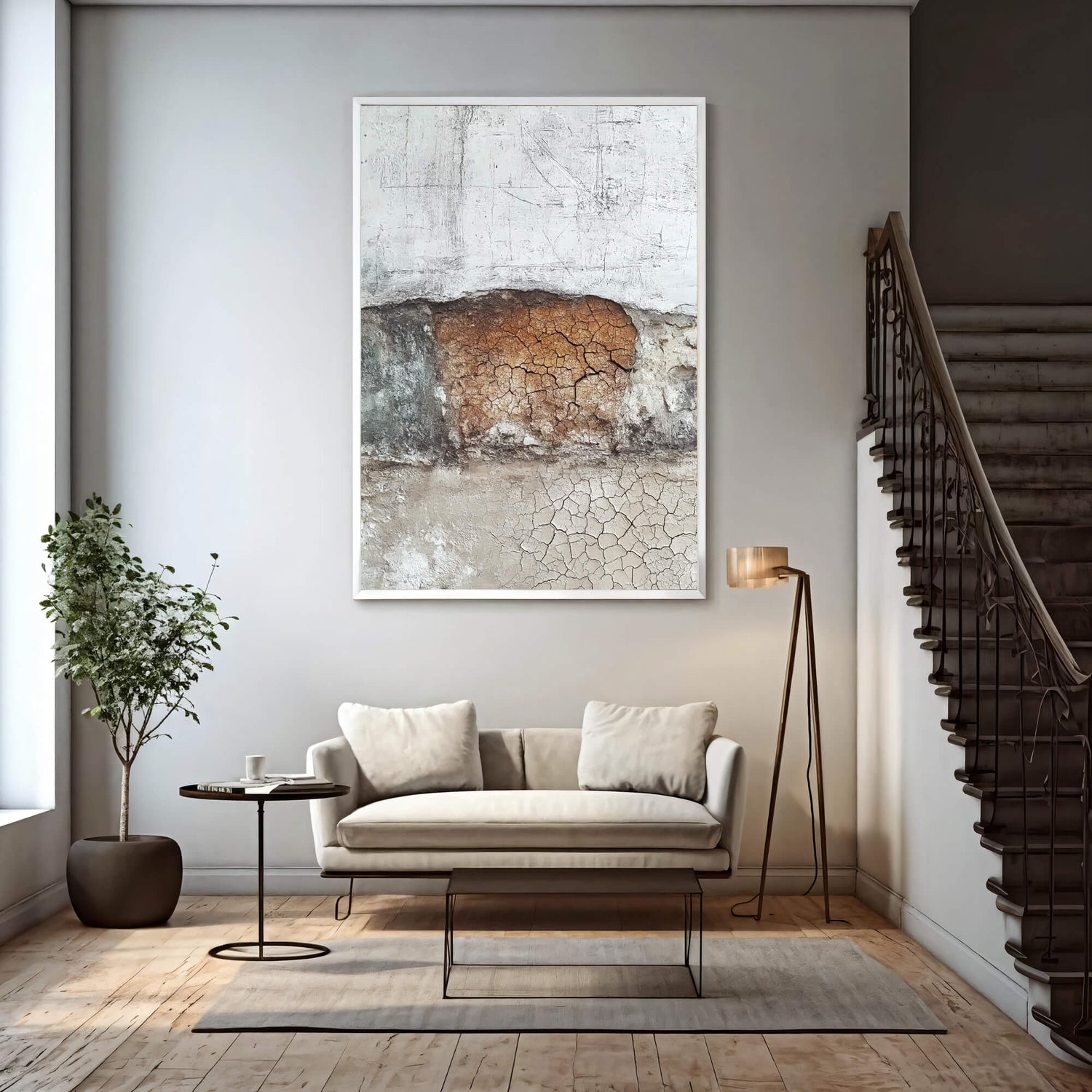 Wabi-Sabi Art | Rustic Cracked Patina Weathered Textured Wall Art