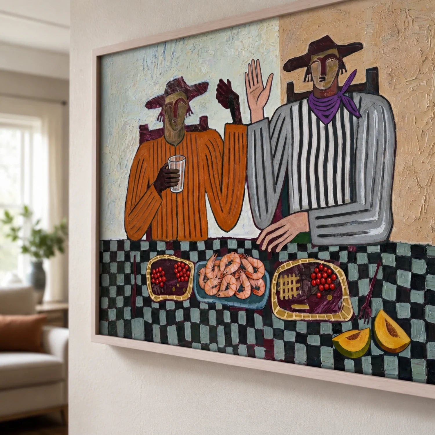 Vintage Americana Art | Harvest Table Southwest Home Decor Canvas