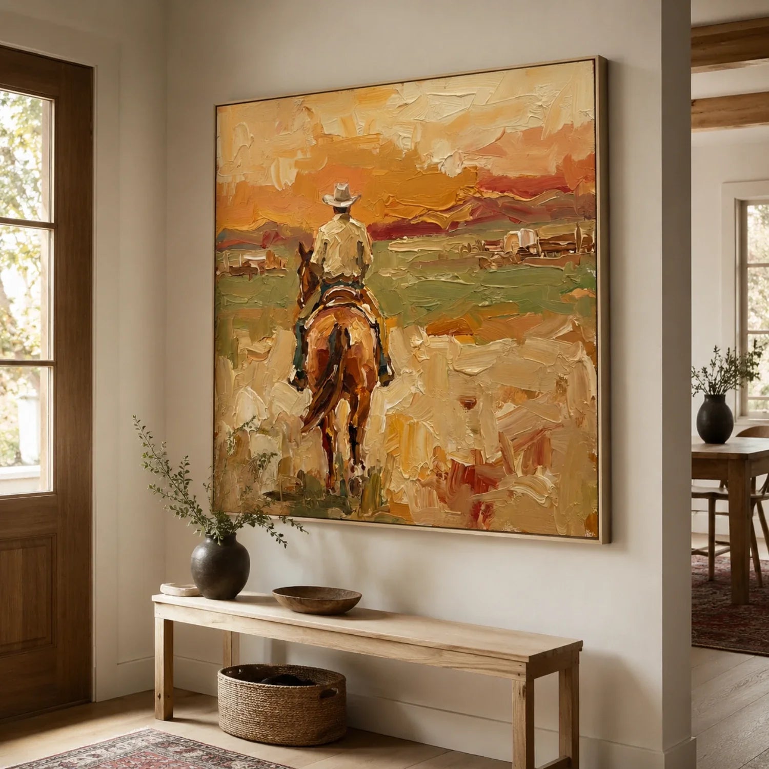 Vintage Americana Art | Ember Road to Silence Rustic Living Room Wall Art