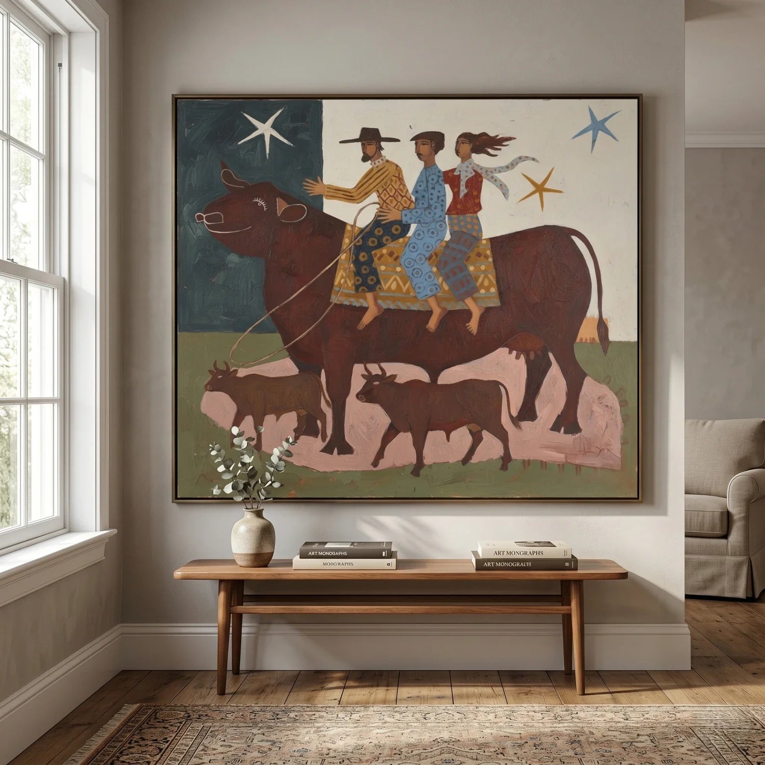 Vintage Americana Art | Cattle Journey Western Gallery Wall Decor