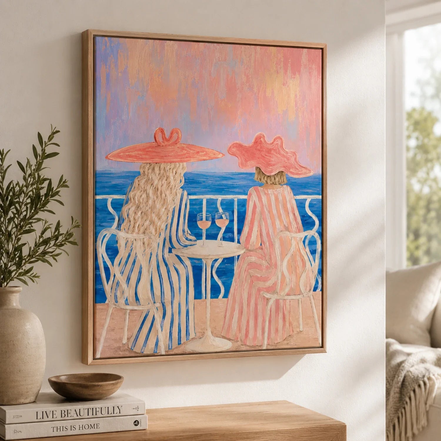 Vintage Americana Art | Sunset Terrace Toast Western Lifestyle Wall Decor