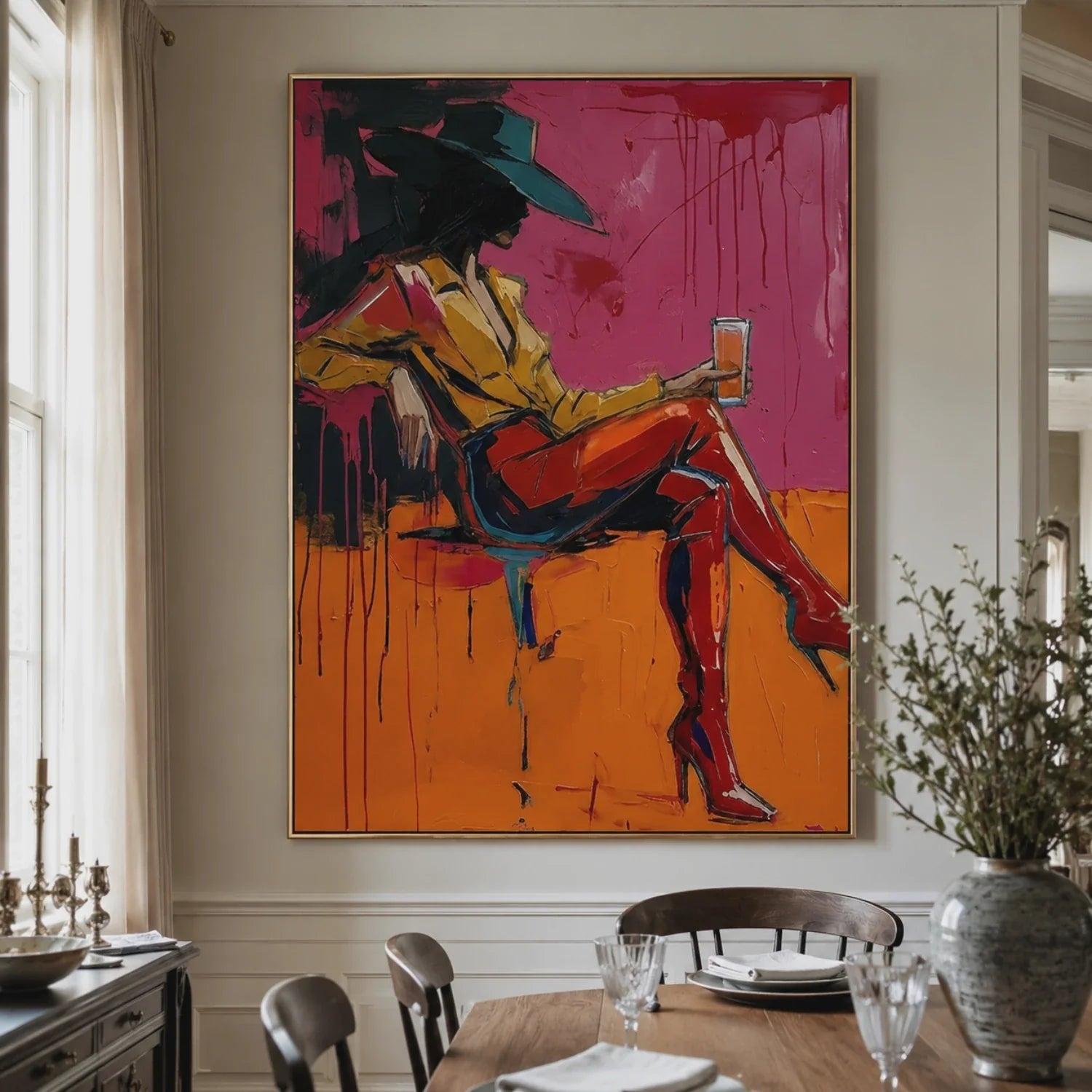 POP Art | Neon Cowgirl Western Cowgirl Wall Art