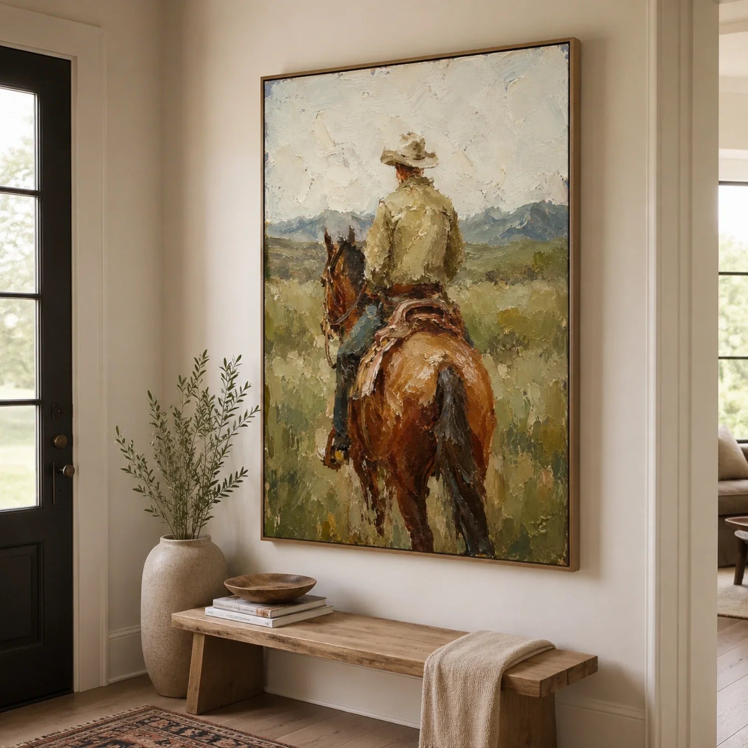 Vintage Americana Art | The Silence Beyond the Saddle Western Canvas Wall Decor