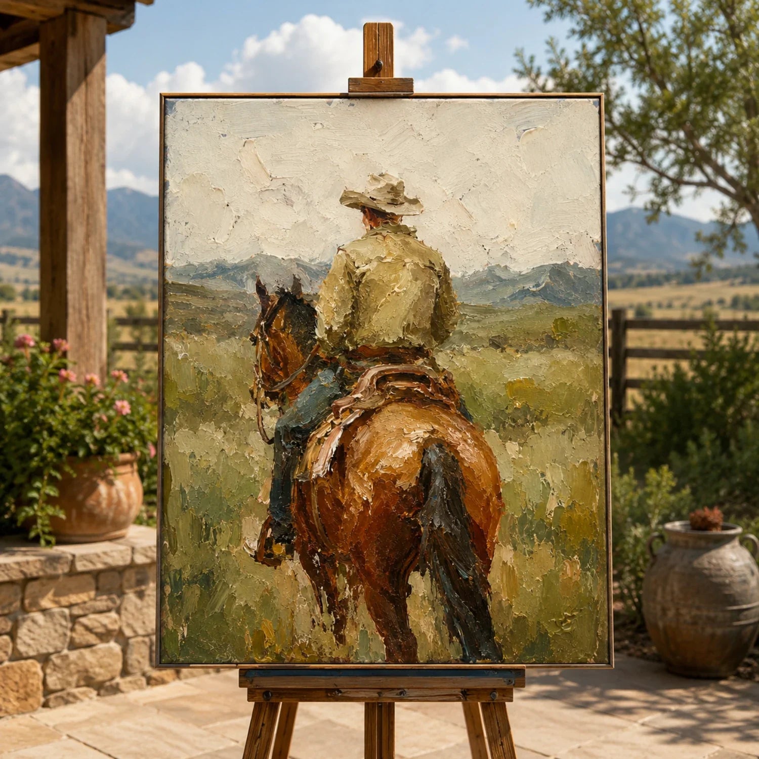 Vintage Americana Art | The Silence Beyond the Saddle Western Canvas Wall Decor