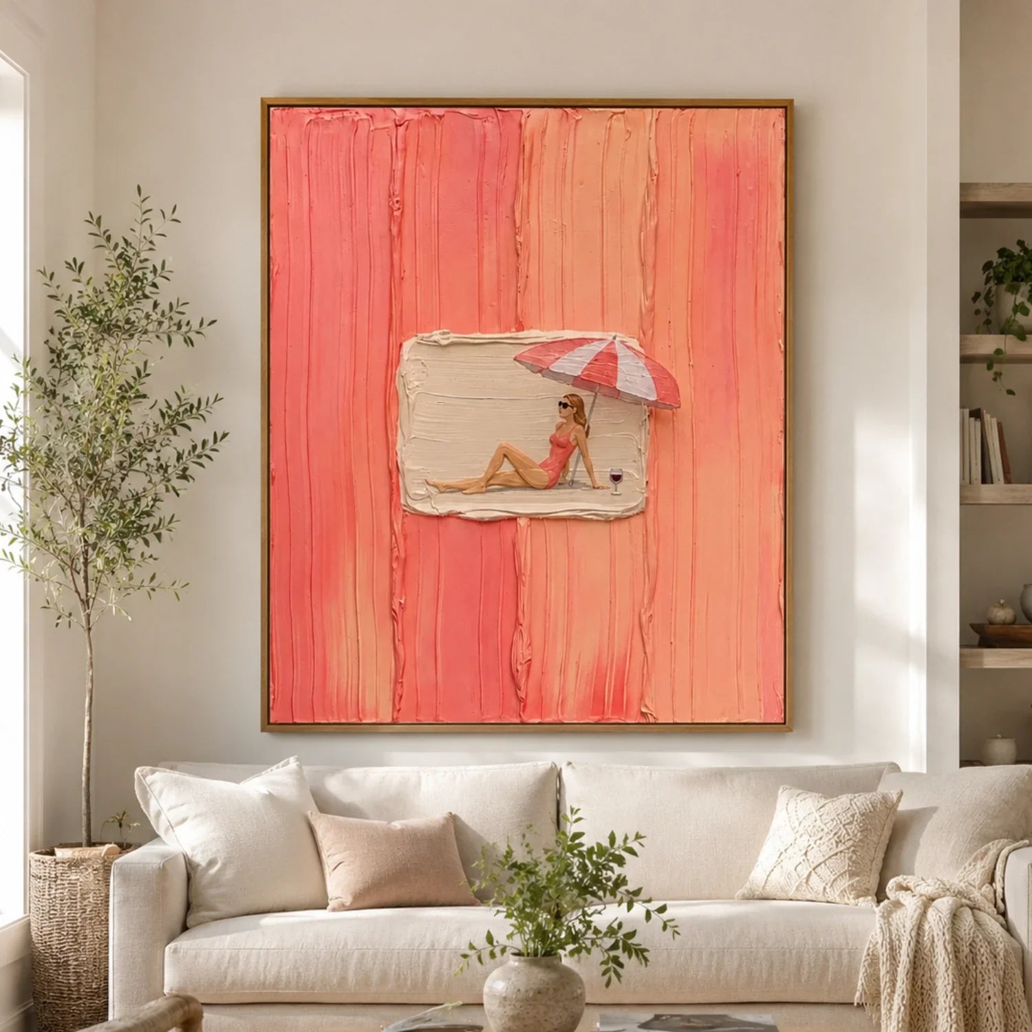3D textured Art | Coral Interlude Modern Textured Wall Art