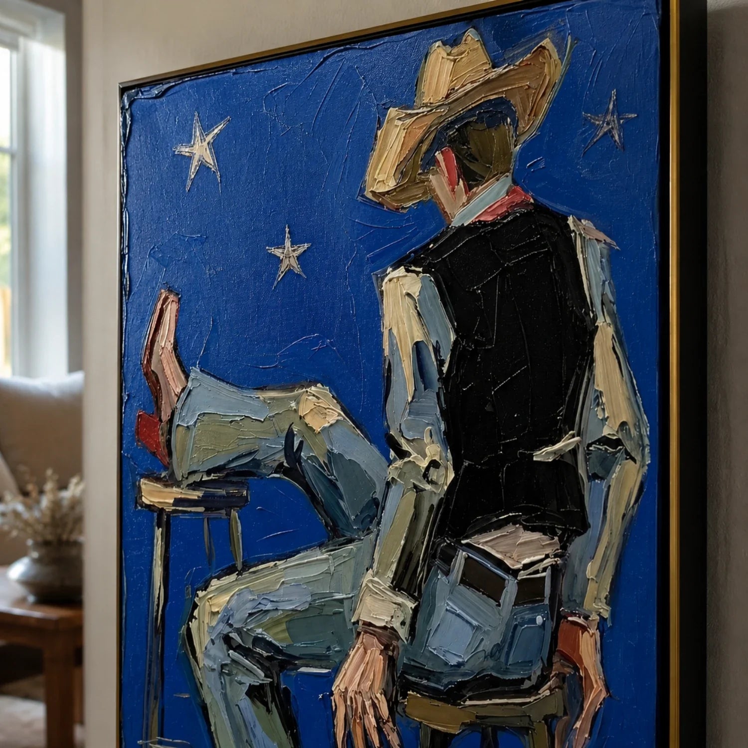 POP Art | Blue Night Cowboy Western Canvas Wall Decor