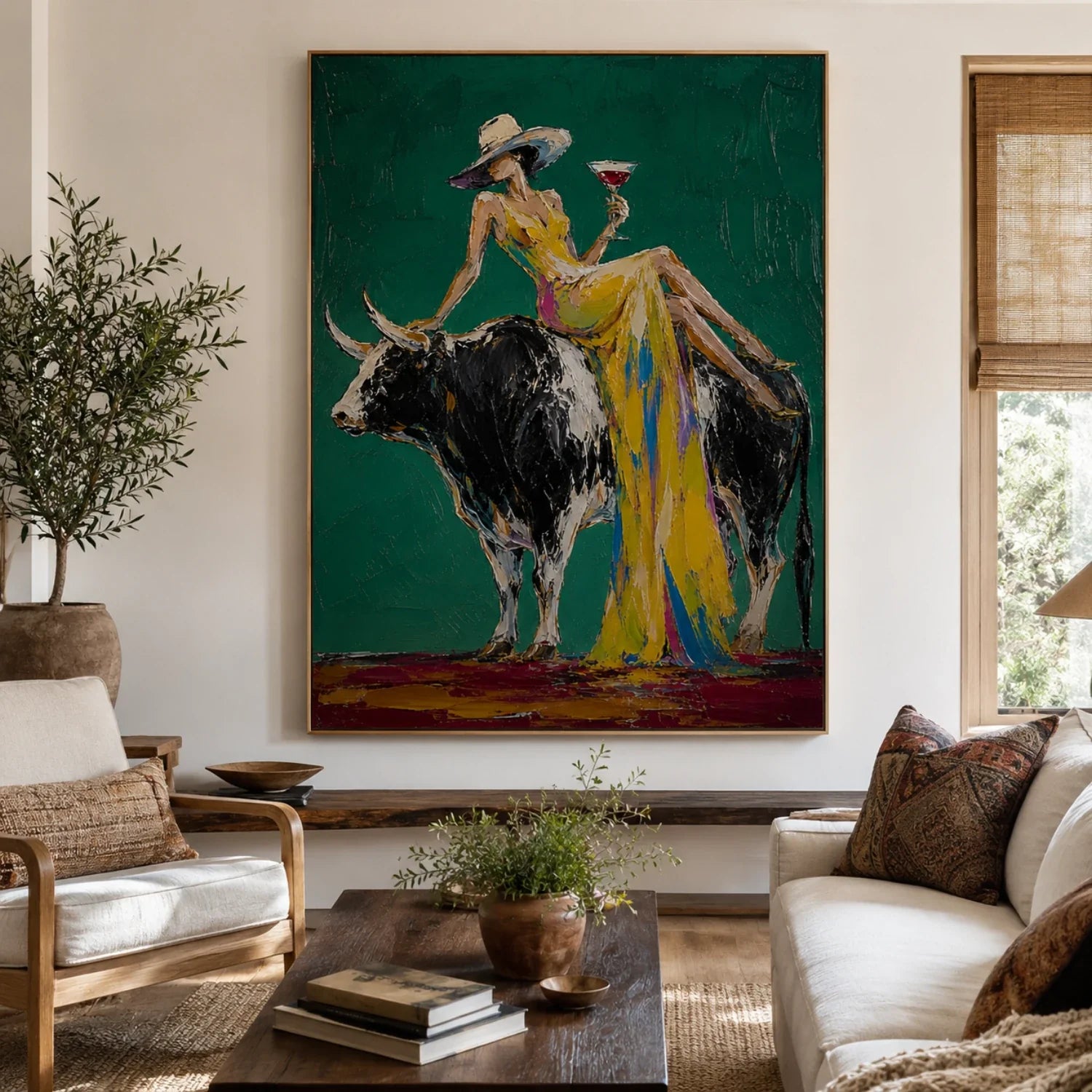 POP Art | Emerald Equinox of Untamed Grace Bold Canvas Wall Art