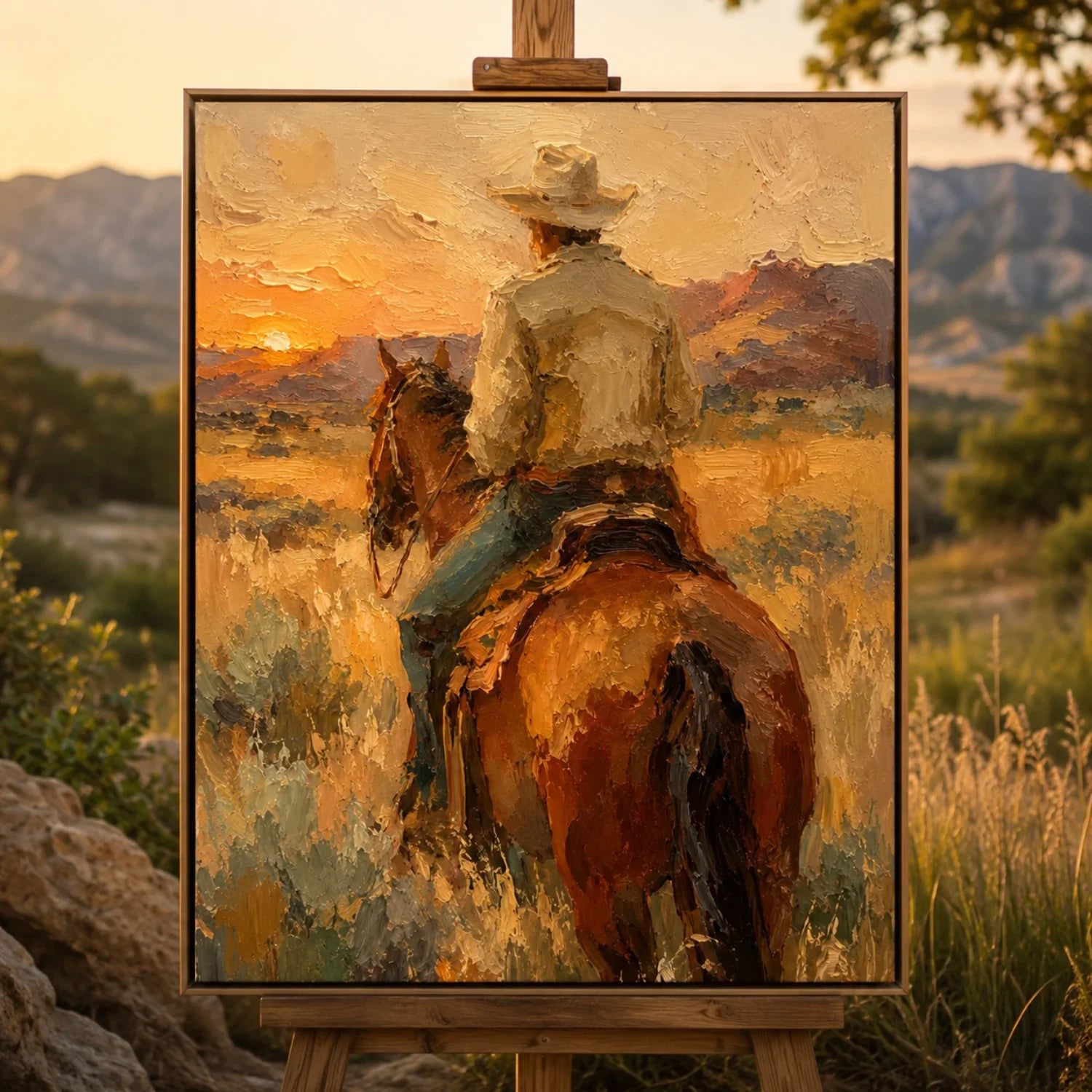 Vintage Americana Art | Where the Day Falls Quiet Southwest Home Decor Canvas