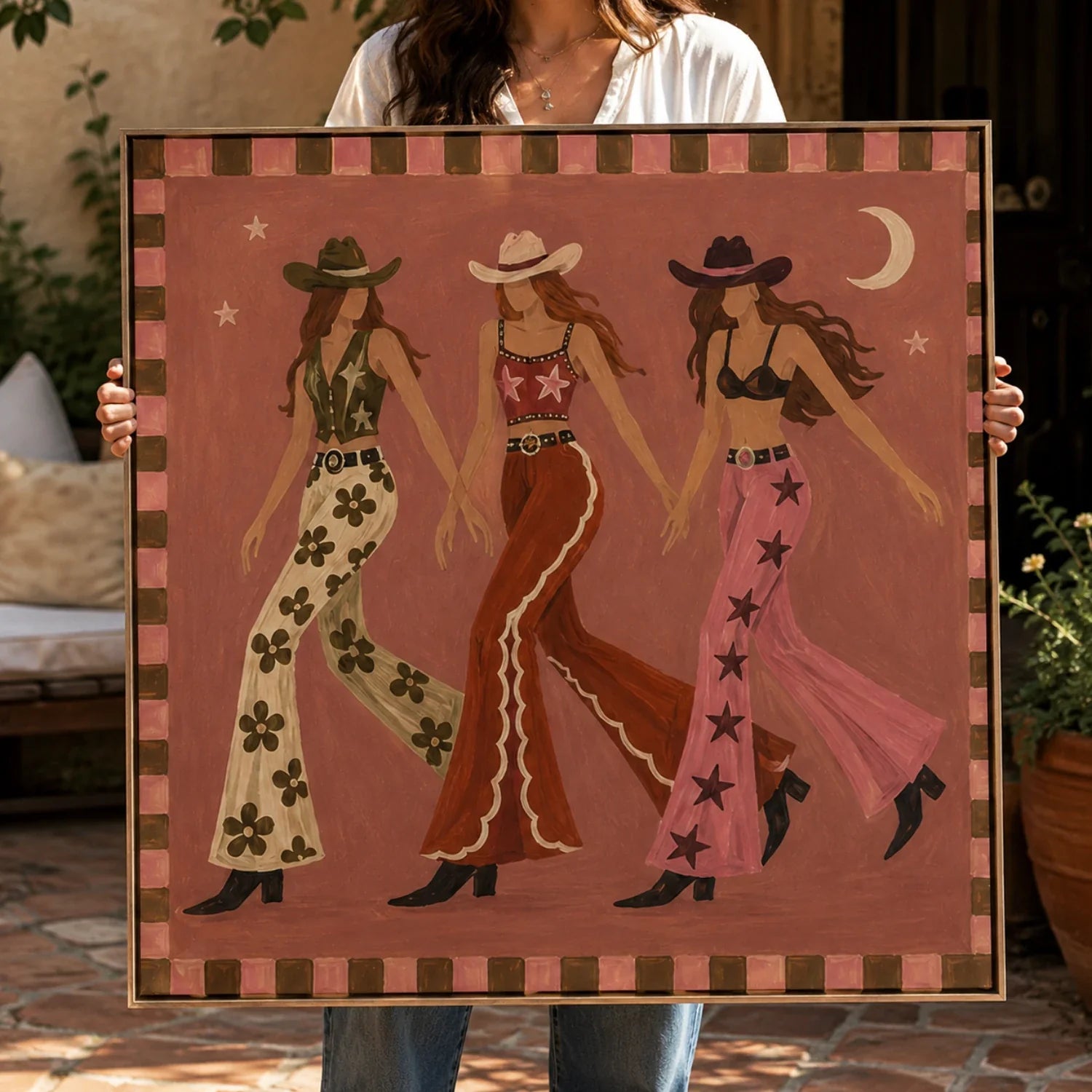POP Art | Moon Cowgirl Trio Western Cowgirl Wall Art