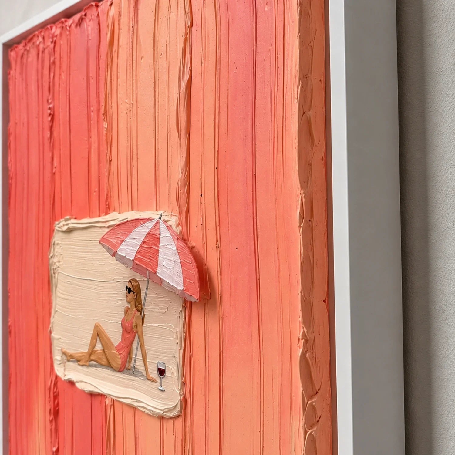3D textured Art | Coral Interlude Modern Textured Wall Art
