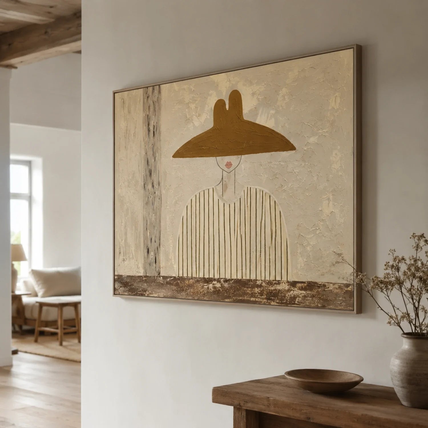 Vintage Americana Art | Straw Hat Serenity Cowboy Western Wall Art