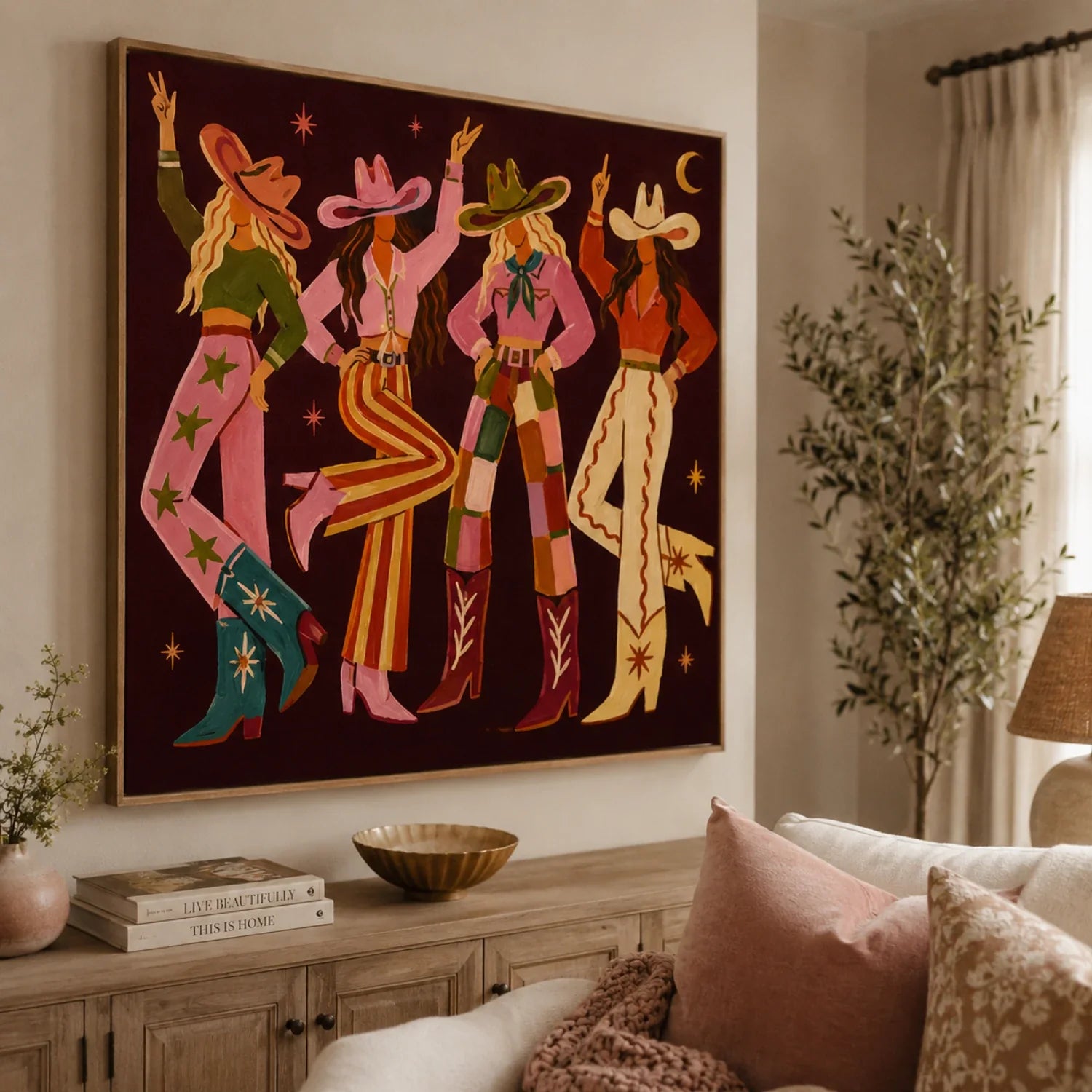 POP Art | Midnight Cowgirl Quartet Western Cowgirl Wall Art