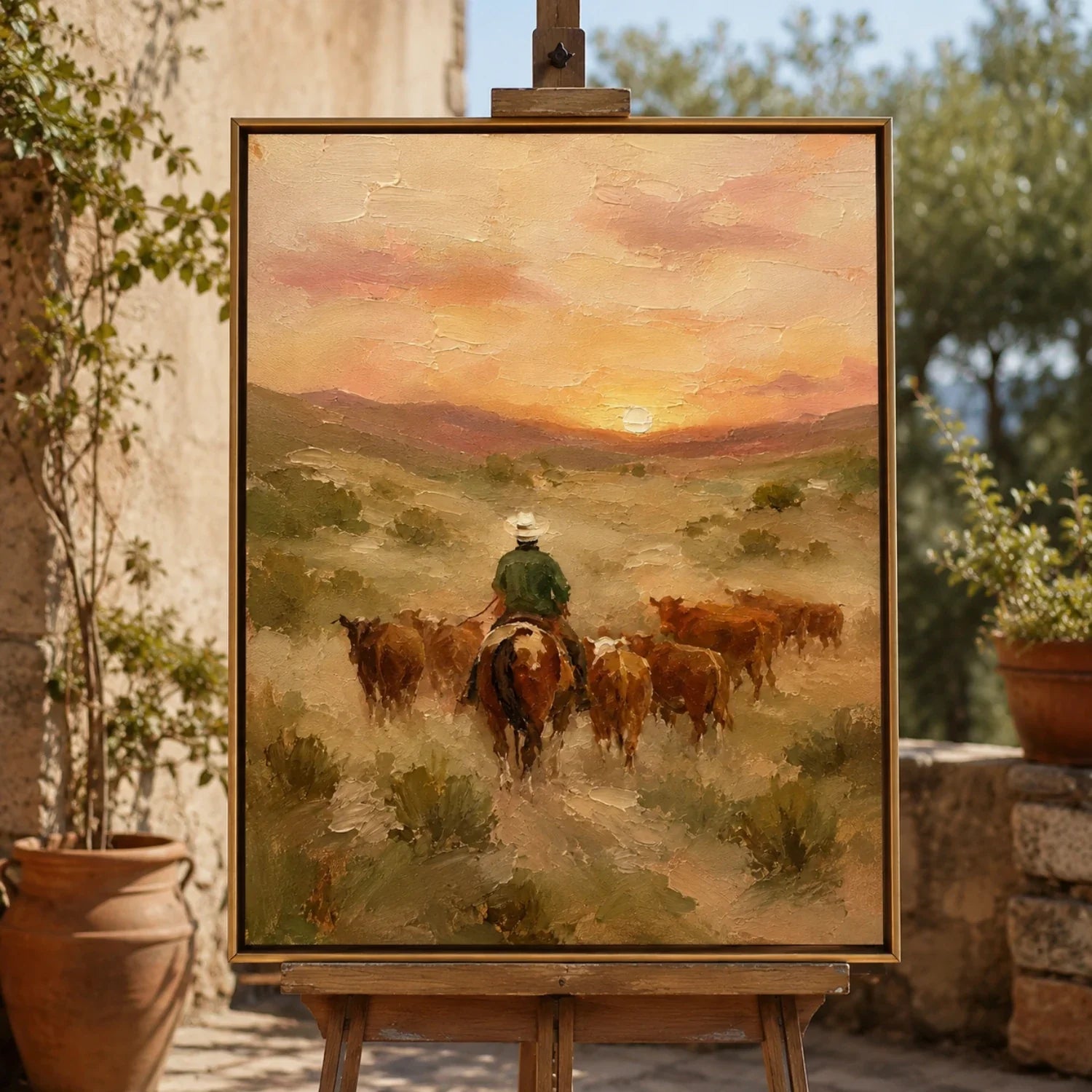 Vintage Americana Art | Where Daylight Becomes Dust Cowboy Western Wall Art