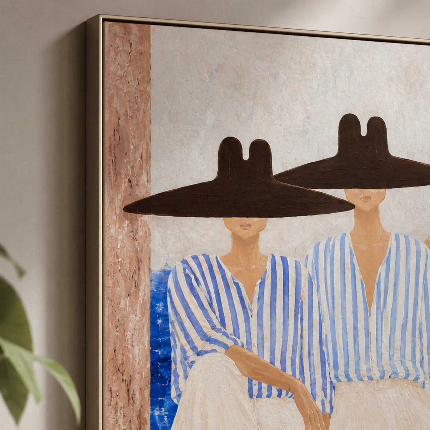 Vintage Americana Art | Seaside Hat Pair Western Gallery Wall Decor