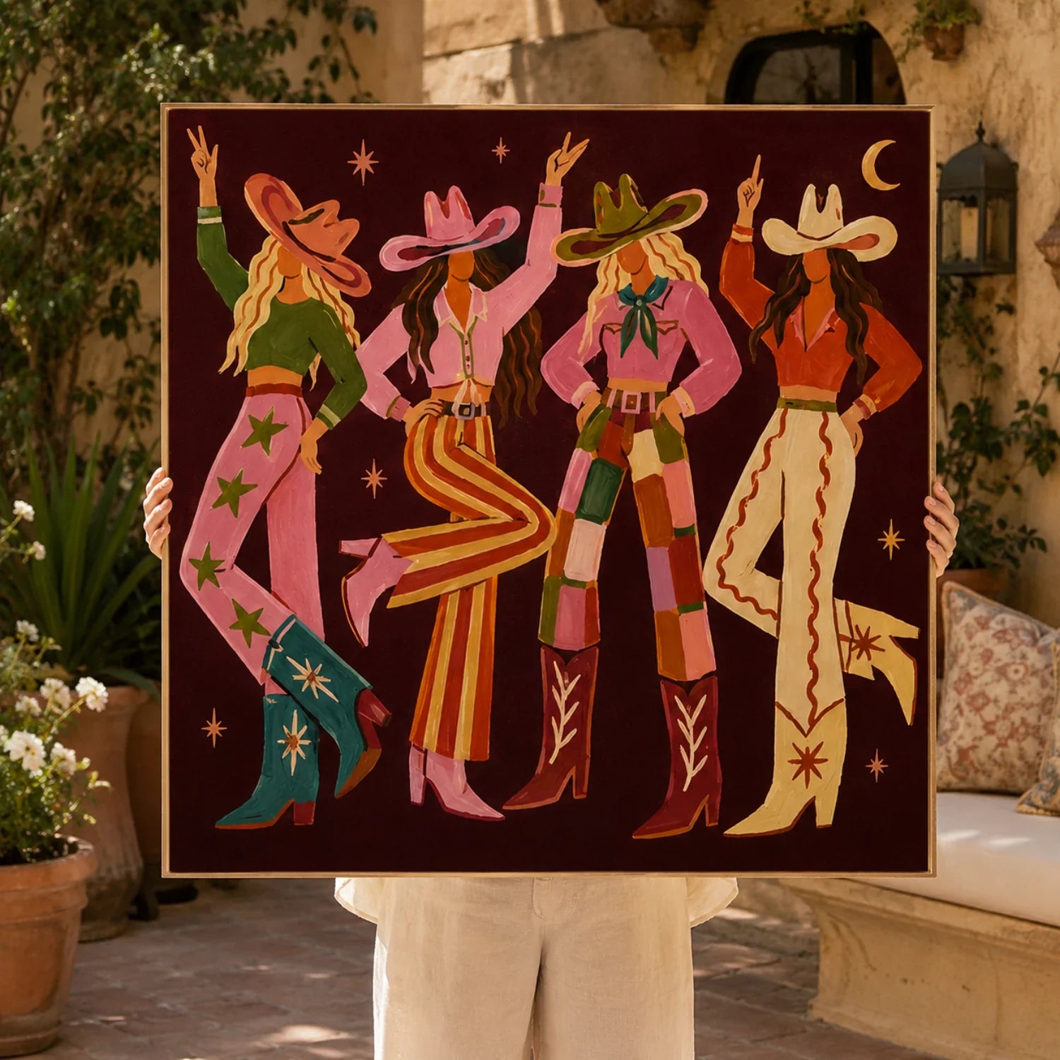 POP Art | Midnight Cowgirl Quartet Western Cowgirl Wall Art