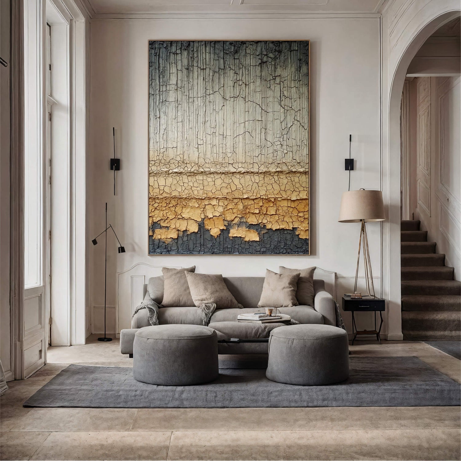 Wabi-Sabi Art | Cracked Layered Strata Weathered Textured Wall Art