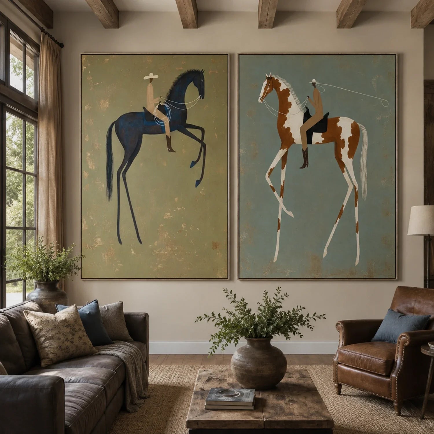Vintage Americana Art | Twin Cadence Rustic Living Room Wall Art