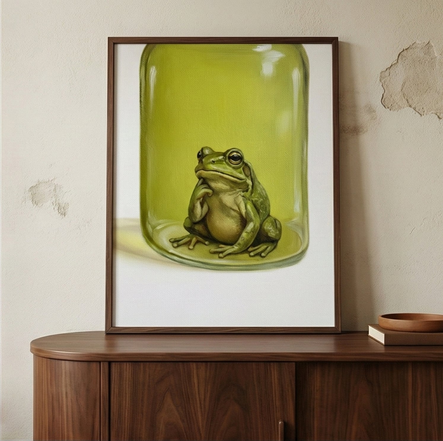 Surreal Art | The Contemplative Frog Whimsical Surreal Wall Art