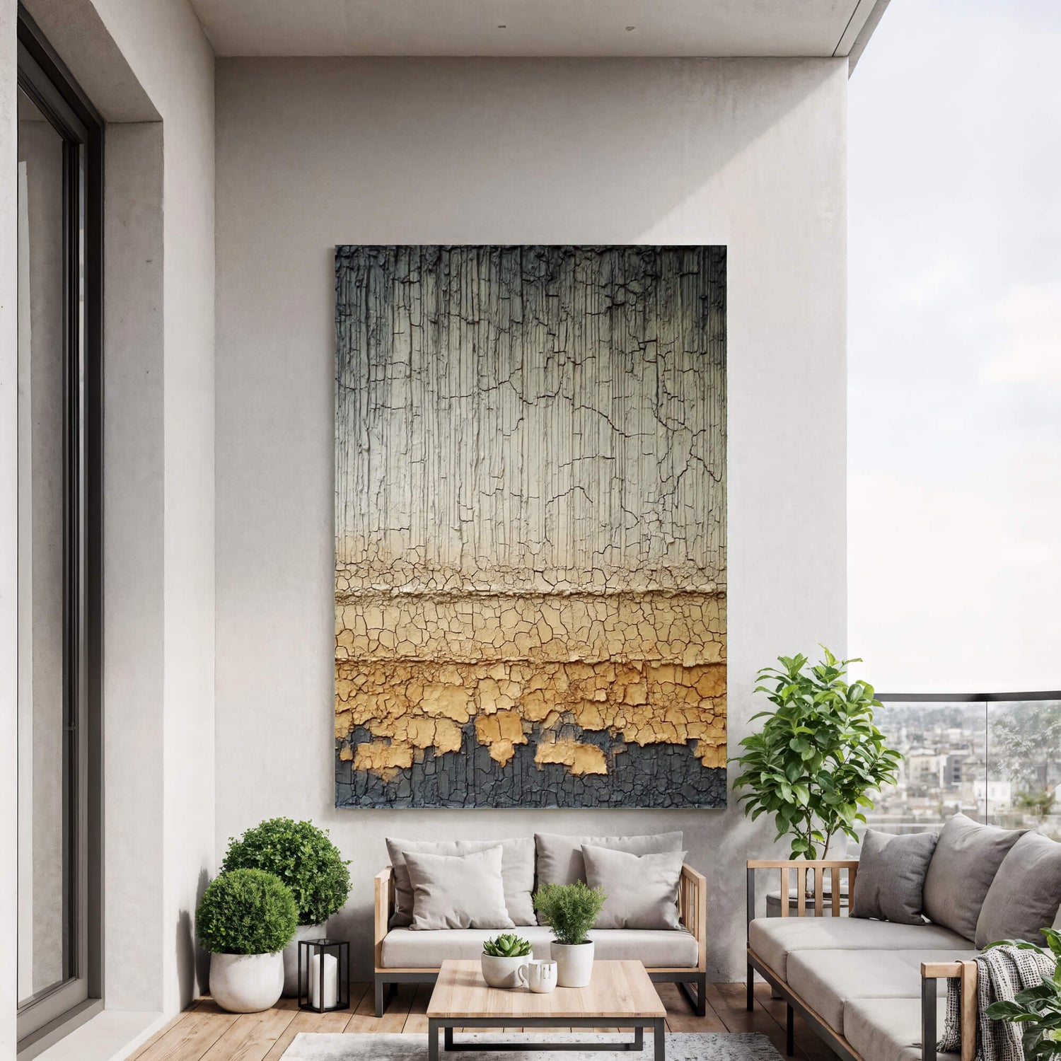 Wabi-Sabi Art | Cracked Layered Strata Weathered Textured Wall Art